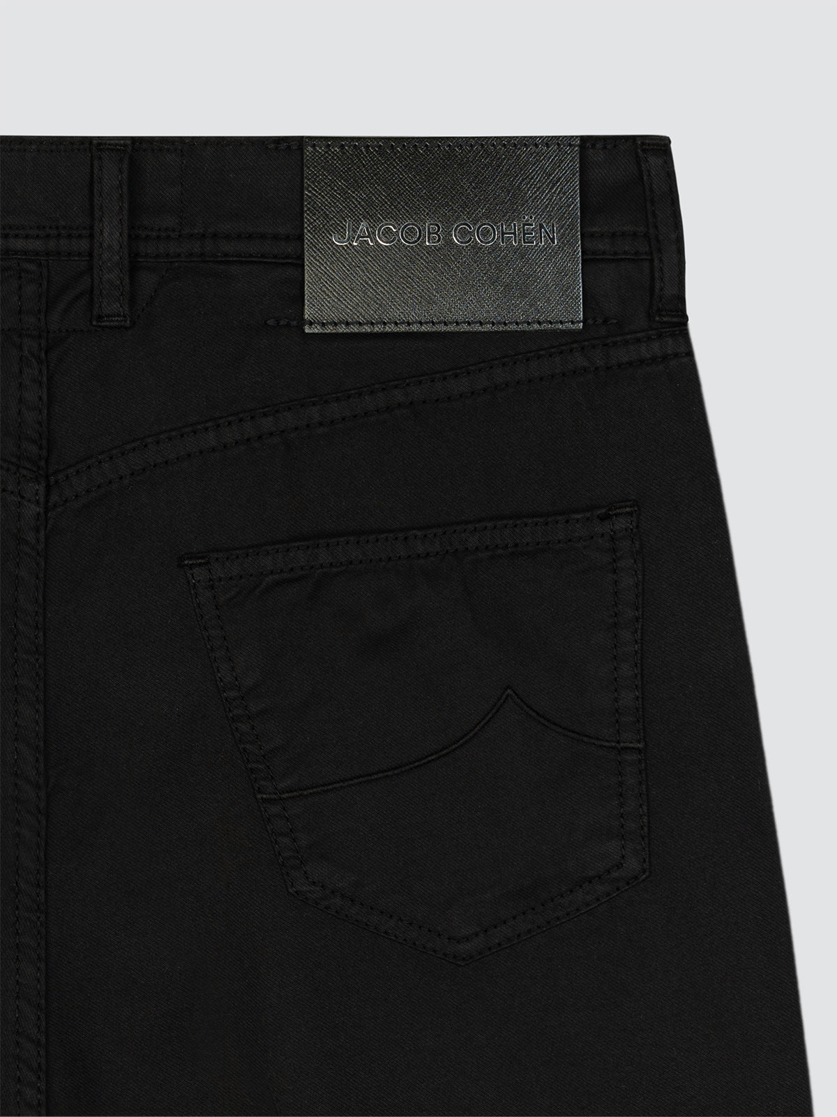 black shorts Jacob Cohën Nicolas 5 pockets stretch cotton black patch