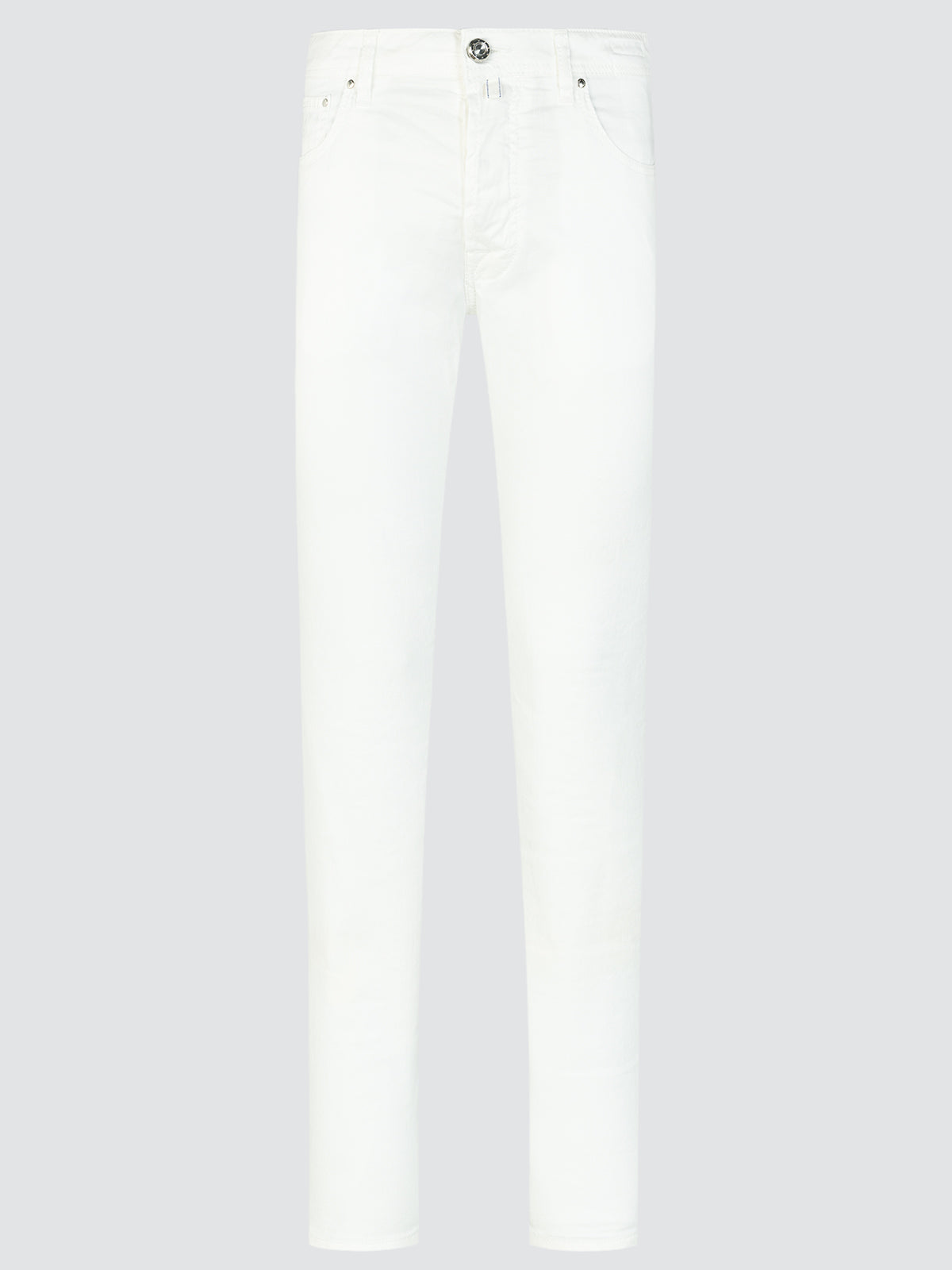 Bard Regular-Slim Hose aus weißem Baumwoll-Leinen-Stretch Jacob Cohen