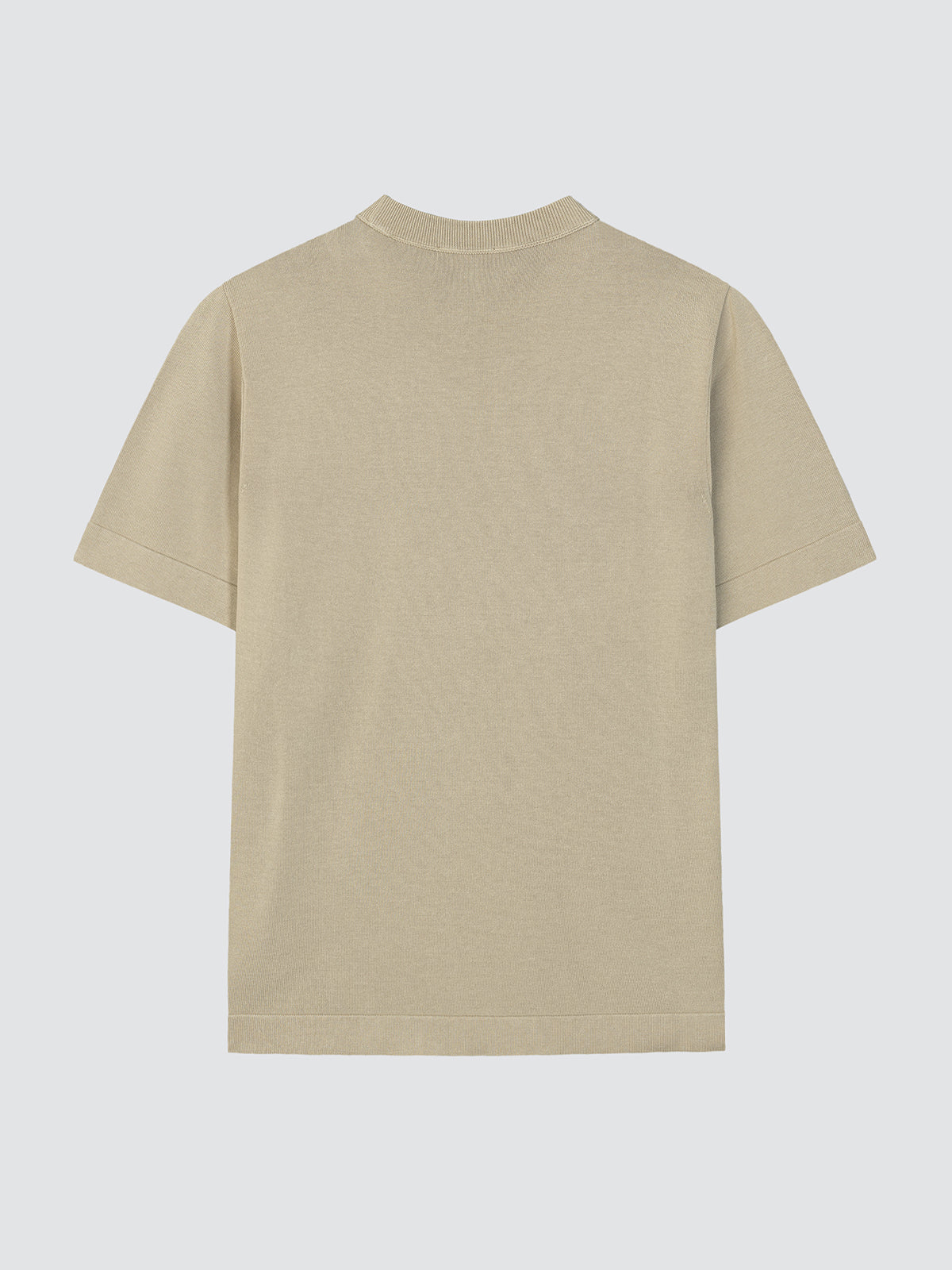 Beige trui met ronde hals en korte mouwen