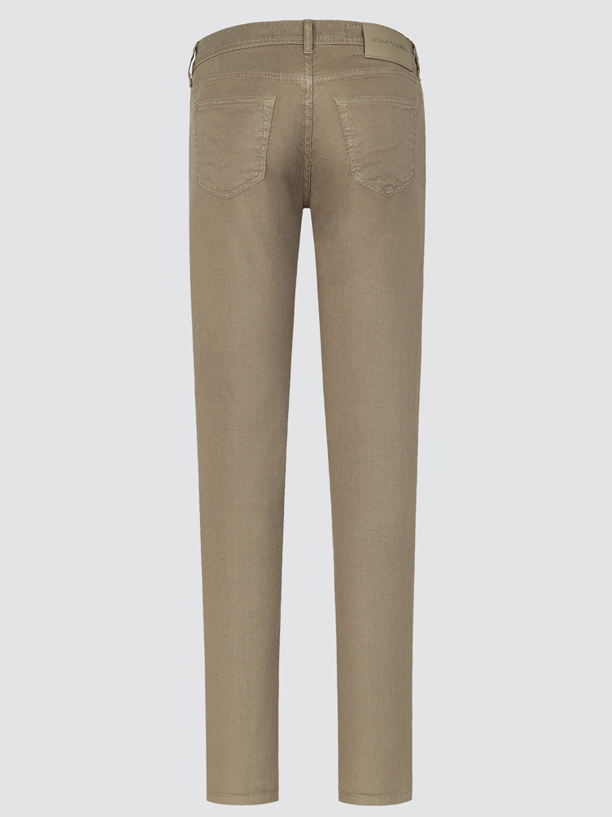 Bard Regular-Slim Hose aus elefantenbraunem Baumwoll-Leinen-Stretch Jacob Cohen