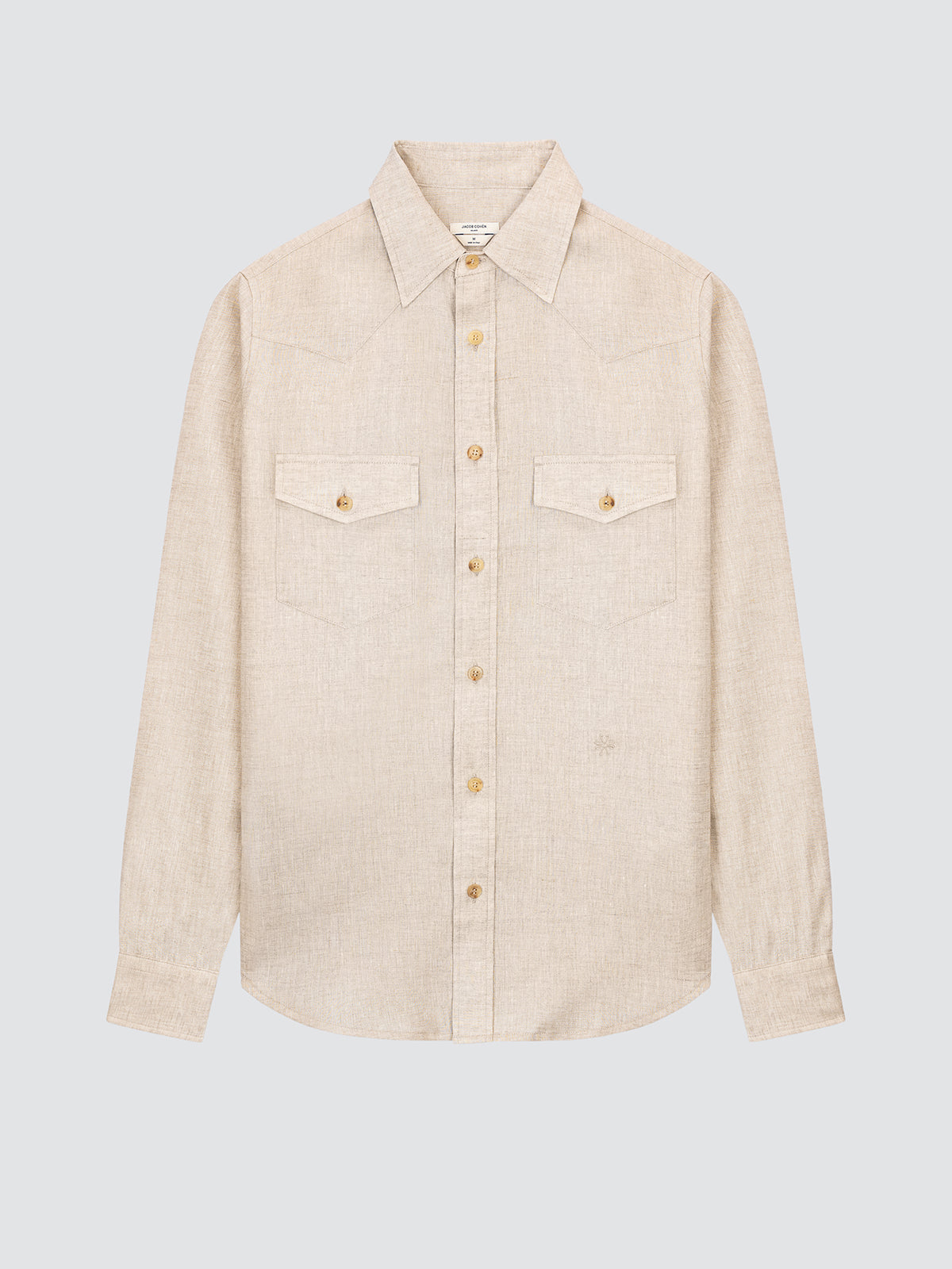 Western shirt Regular Fit in sand beige Linen