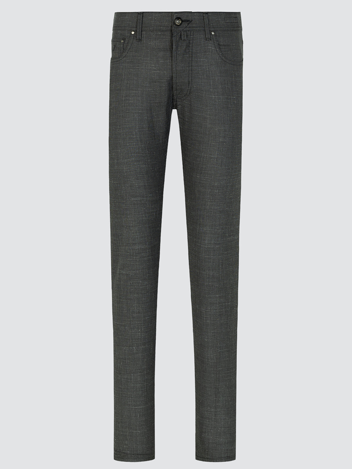 Dark Grey Jacob Cohen Stretch Wool and Linen Bard 5-Pocket Trousers