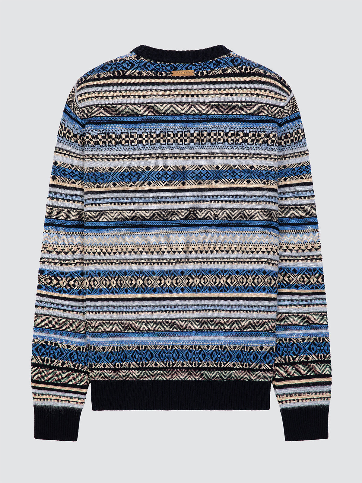 Jacquard Wool Blend Sweater crew neck