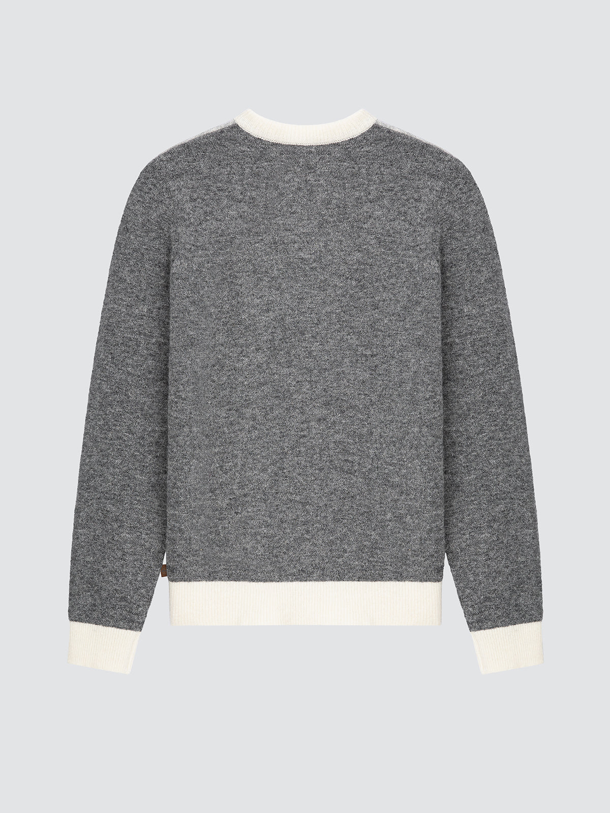 Pull ras du cou en alpaga gris chiné