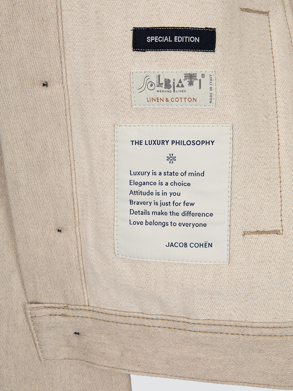 Veste beige coton et lin naturel Loro Piana