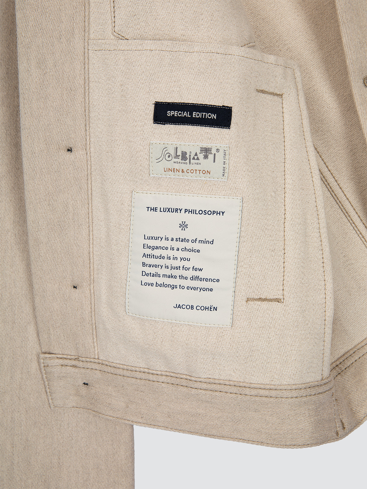 Veste beige coton et lin naturel Loro Piana