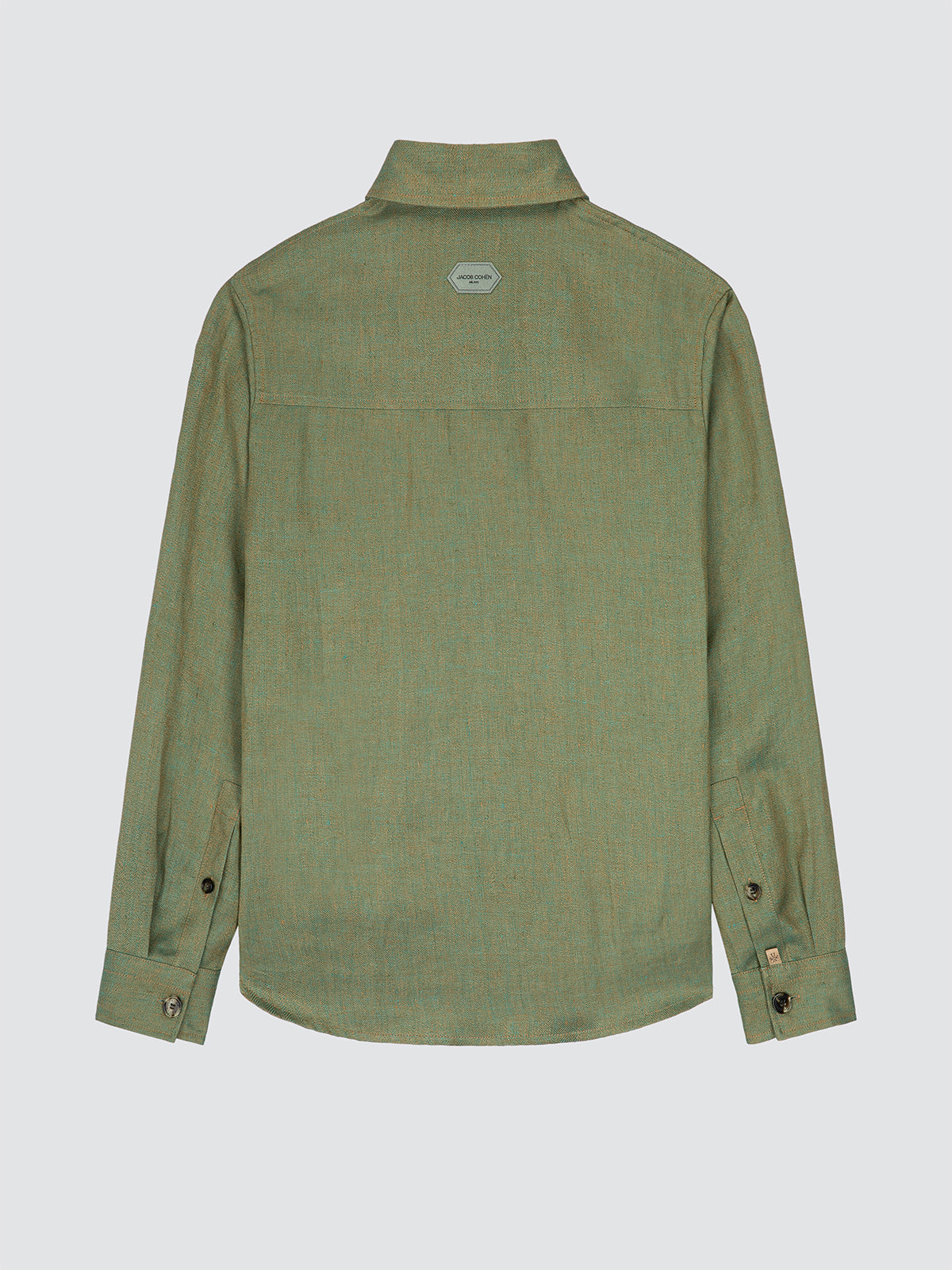 Surchemise en lin Solaro vert olive doré