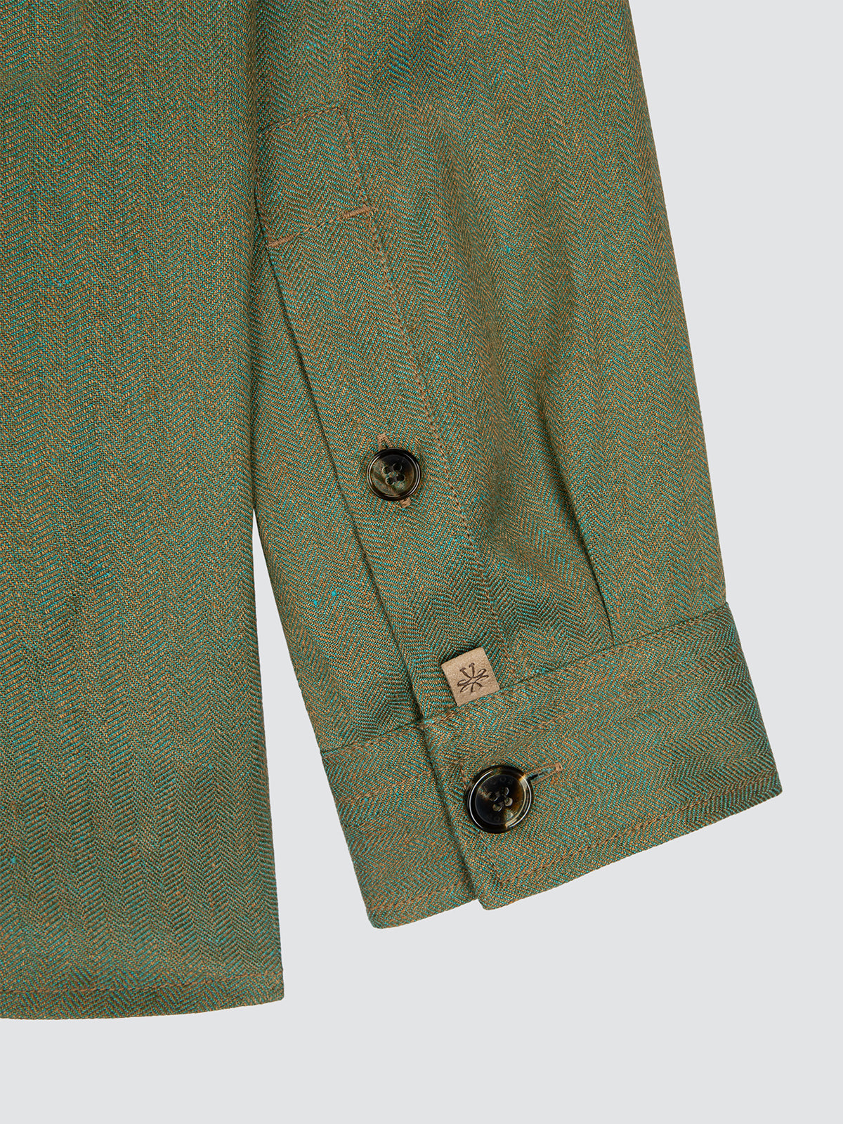 Surchemise en lin Solaro vert olive doré