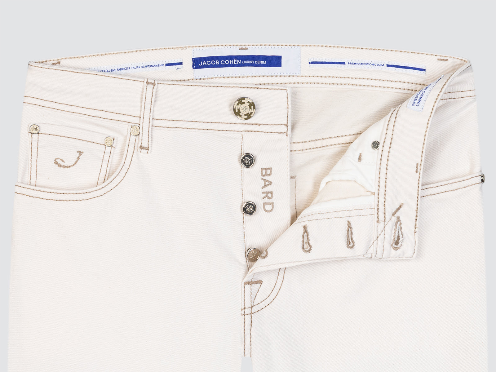 Bard Regular-Slim jeans in wit stretchkatoen "Casino"