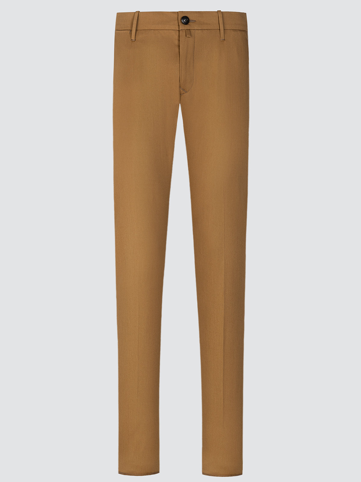 Rostbraune Stretch-Gabardinehose aus Baumwolle, reguläre, schmale Passform