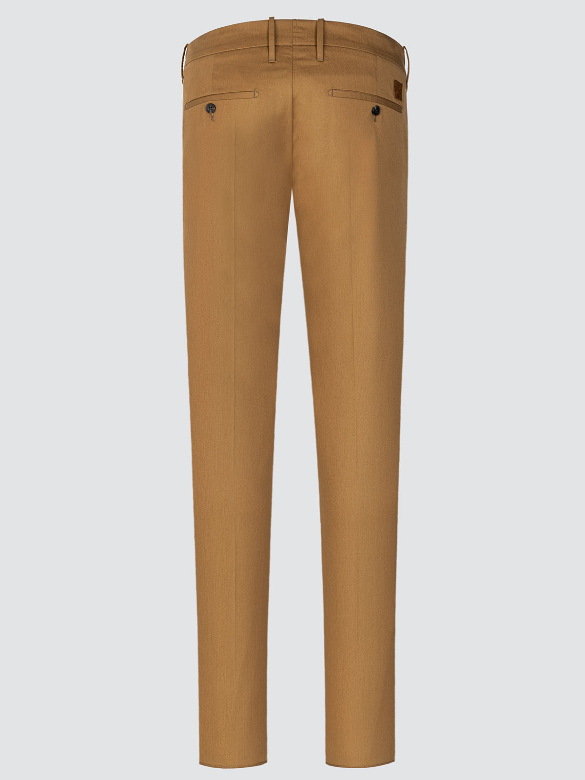 Rostbraune Stretch-Gabardinehose aus Baumwolle, reguläre, schmale Passform