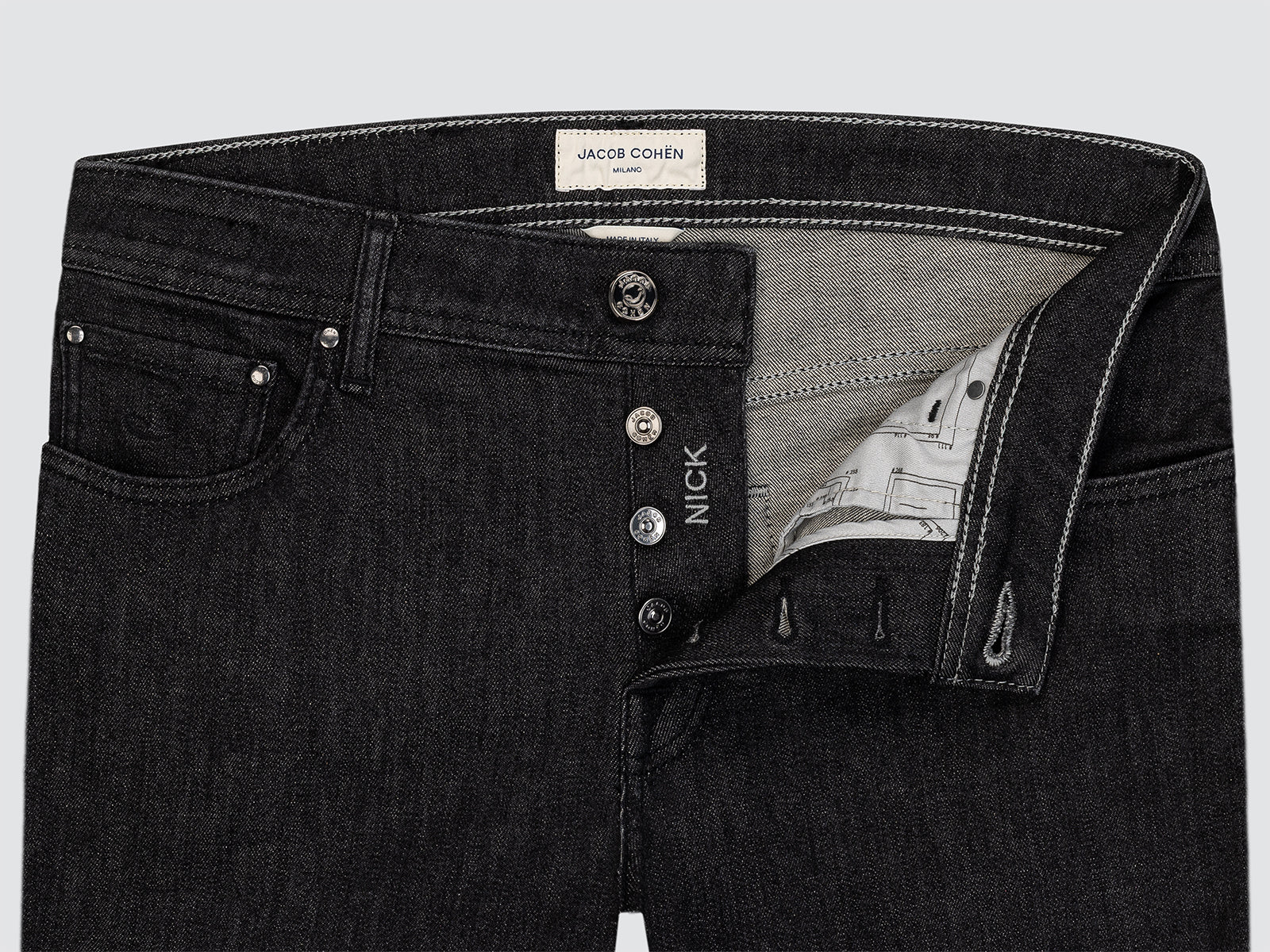 Nick superstretch grijszwarte denim