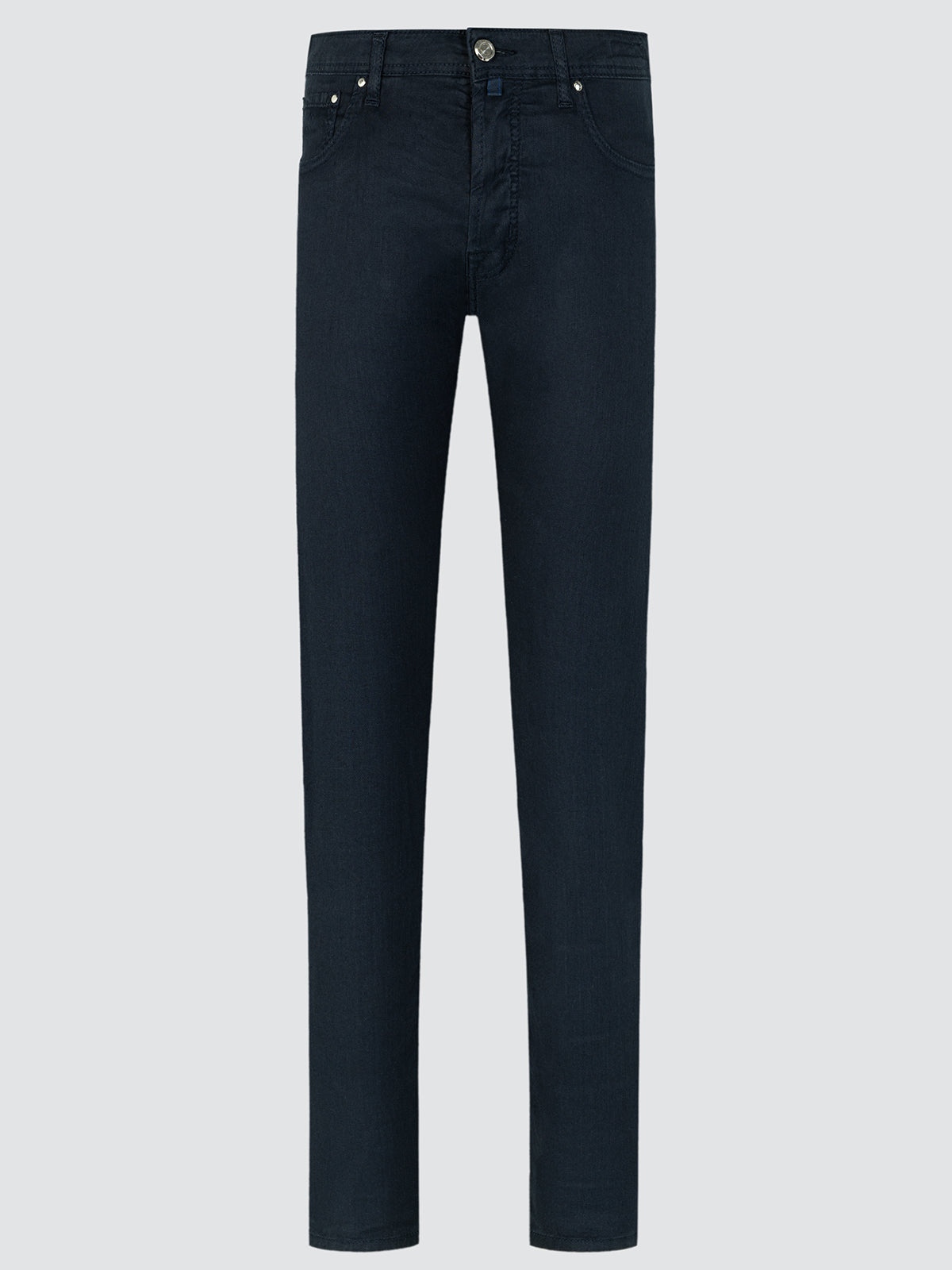 Bard Regular-Slim 5-Pocket-Hose marineblauem Baumwoll-Leinen-Stretch Jacob Cohen