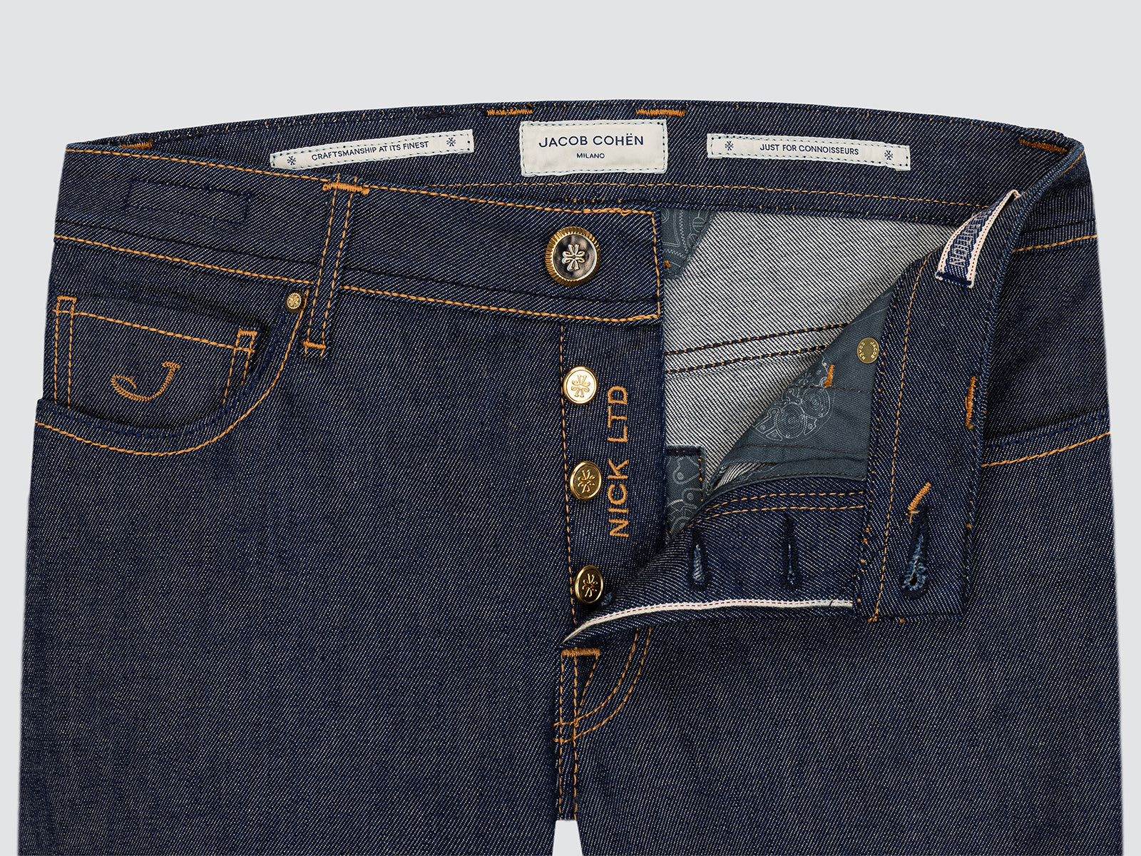 Nick LTD Jeans slim in raw Blue Stretch Selvedge Denim
