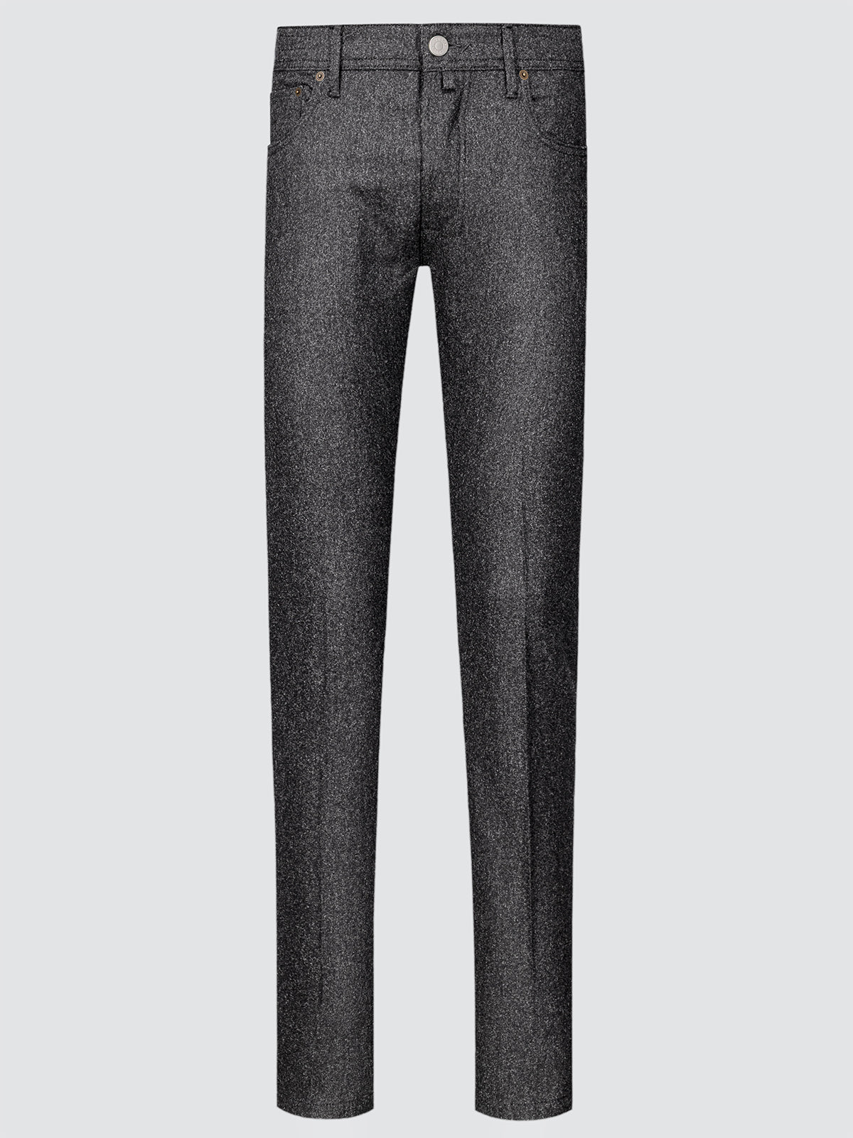 Dark gray Wool 5 pockets troussers on a light gray background by Jacob Cohën