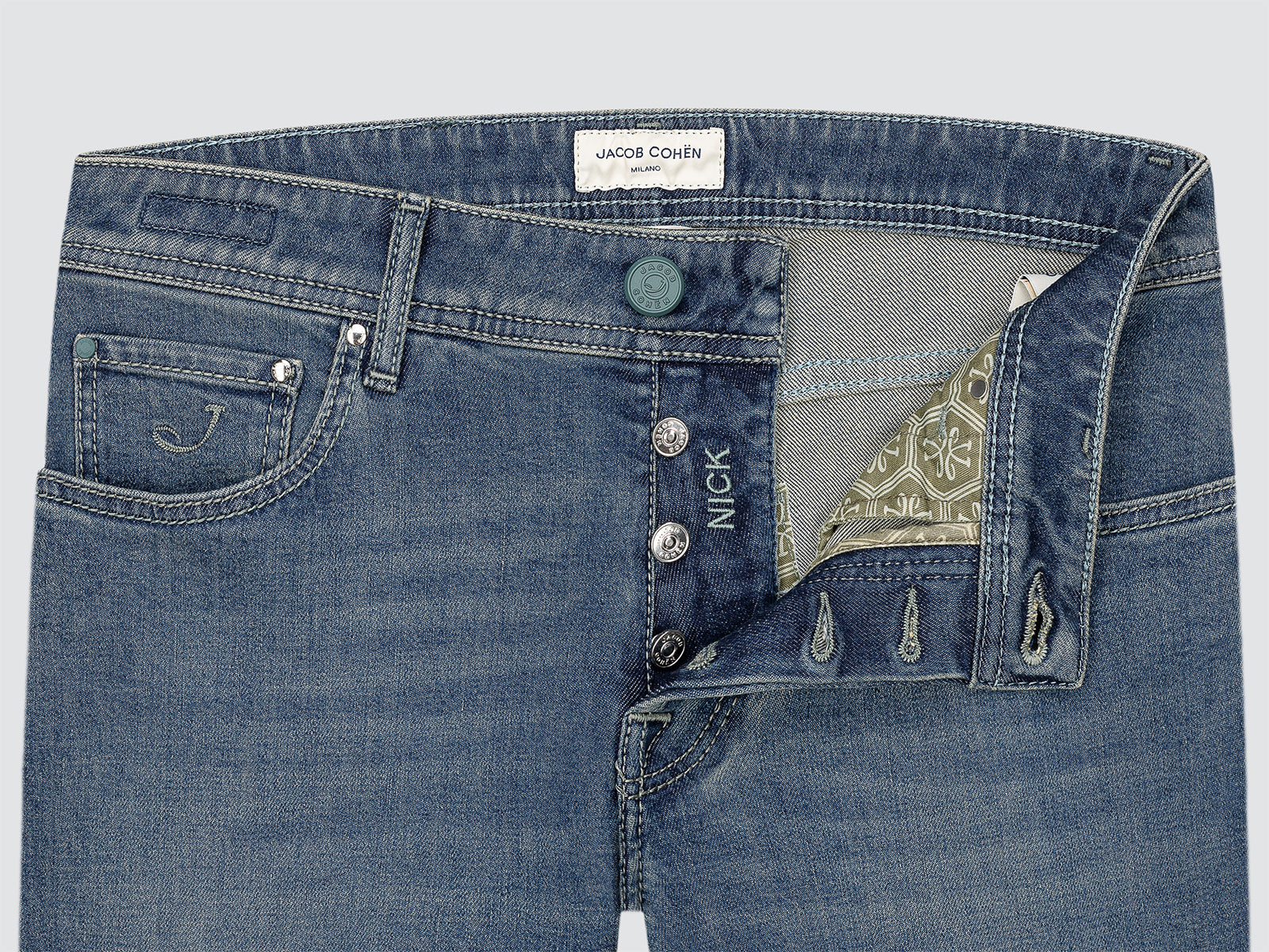 Nick Jeans Slim in Middelblauwe, comfortabele denim