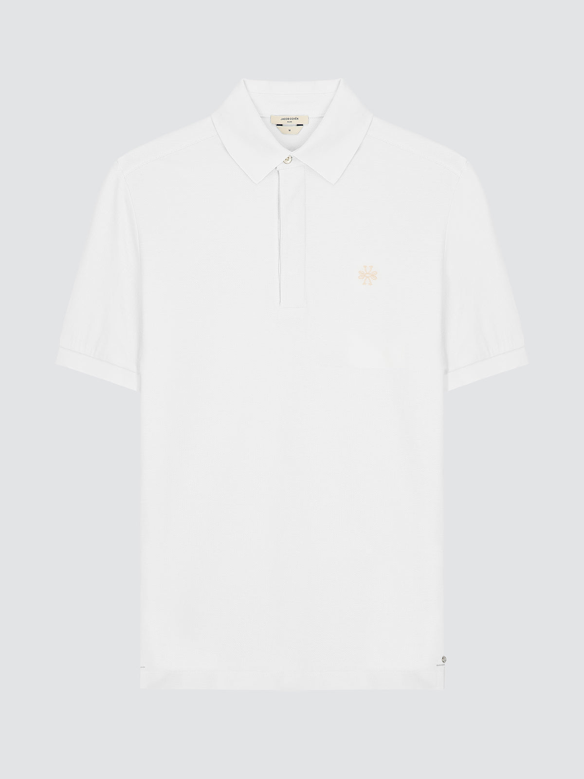 Jacob Cohen white pique cotton polo concealed placket