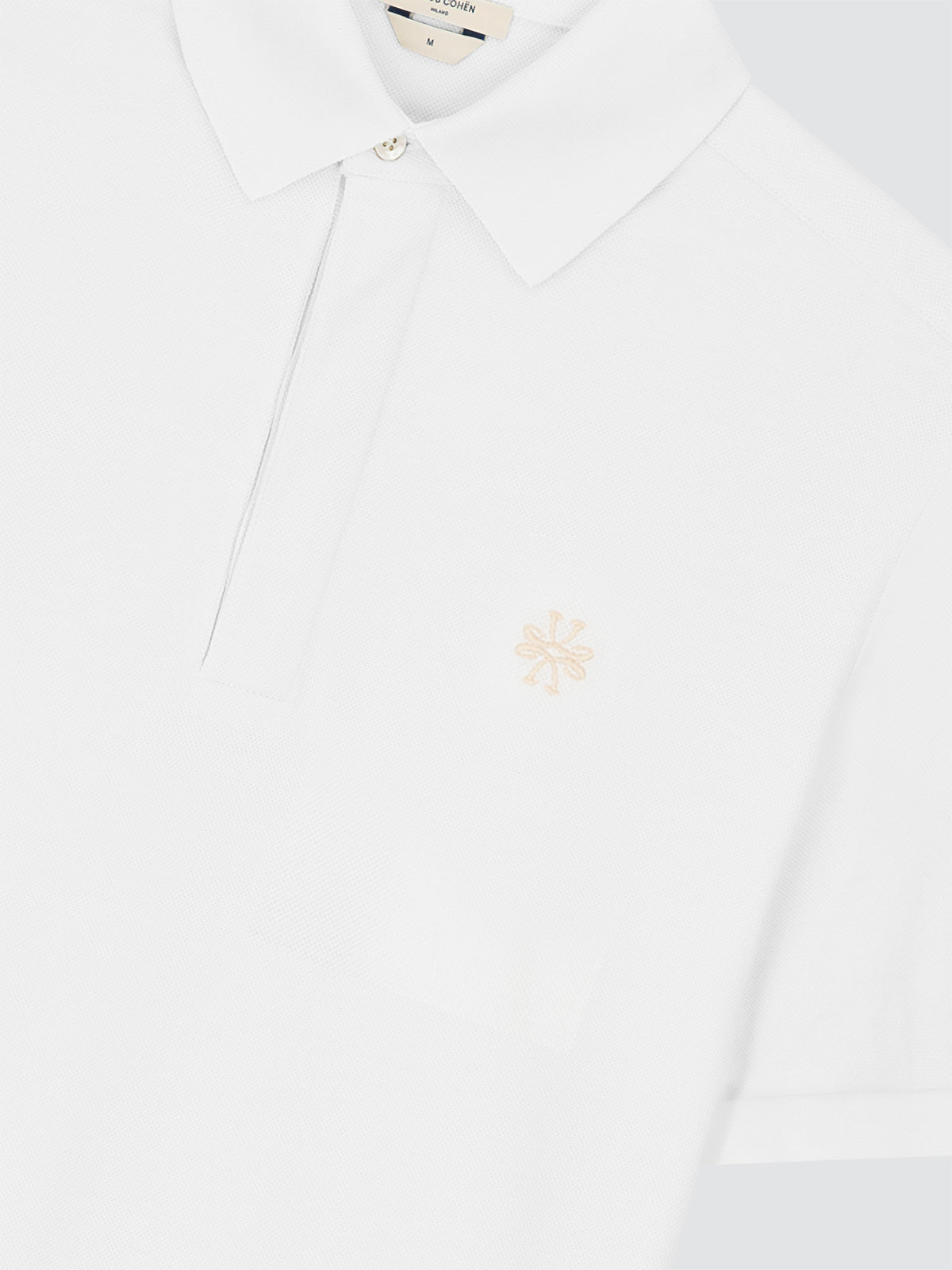 White pique polo - concealed placket