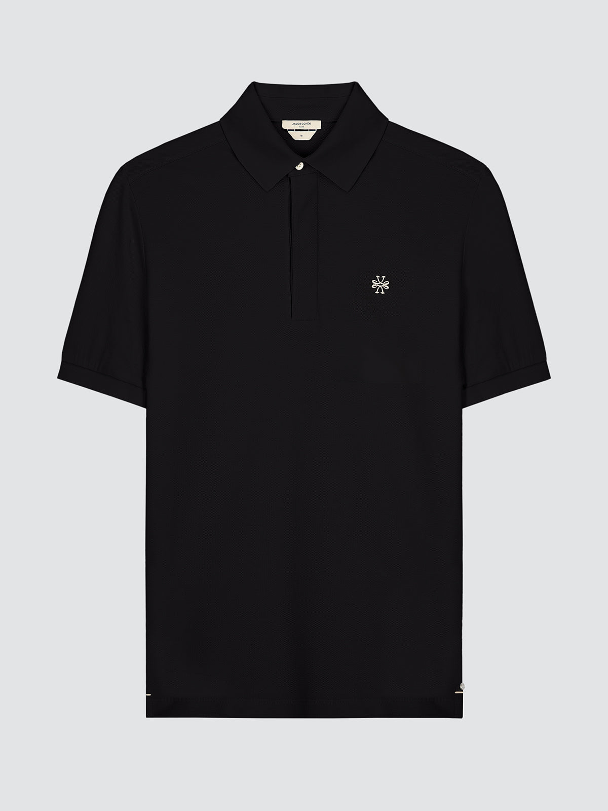 Navy blue pique polo - concealed placket