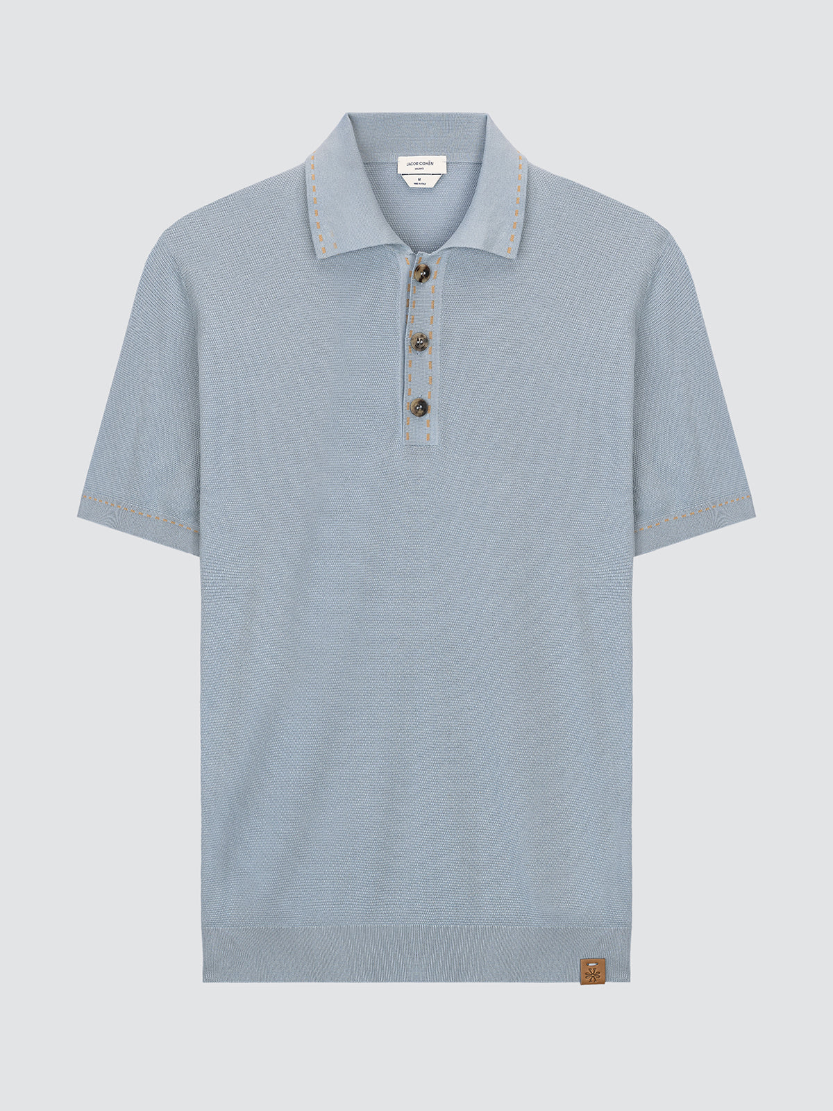 Light blue polo shirt Jacob Cohen with collar and buttons on a light gray background