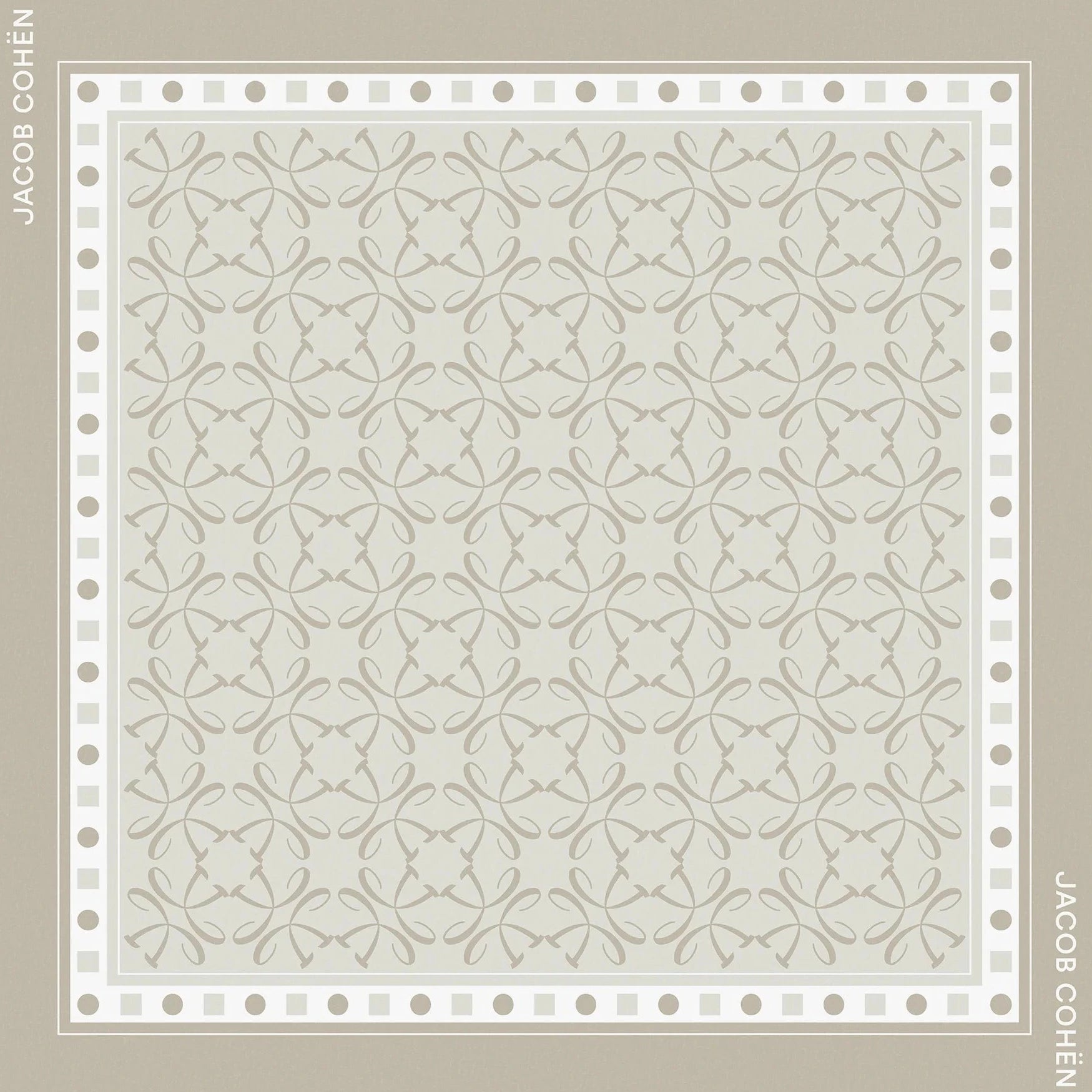 Jacquard bandana with geometric pattern on a beige background