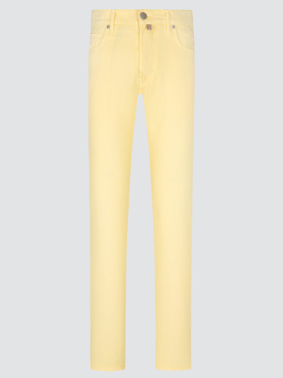 Yellow jeans on a light gray background
