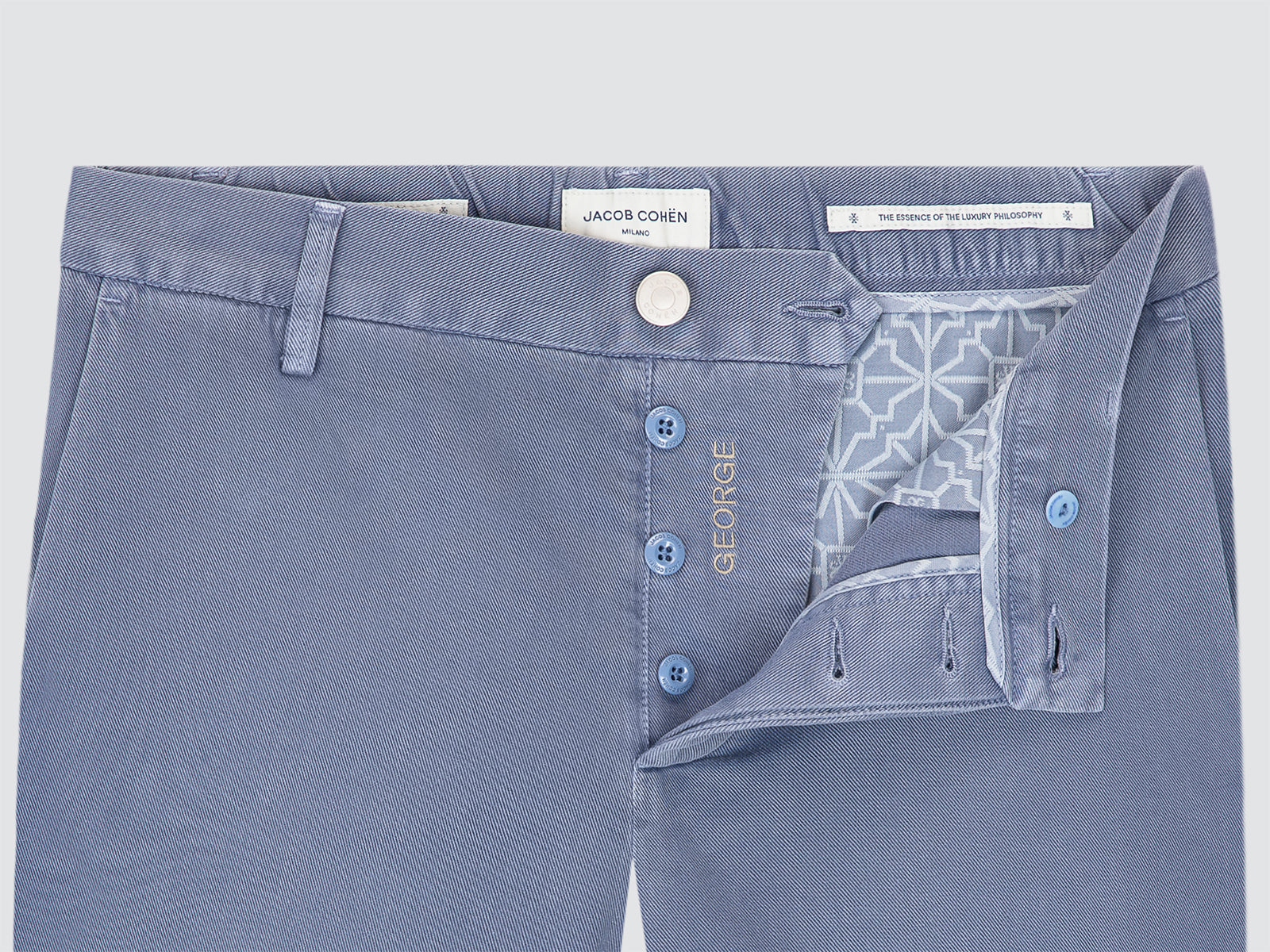 George Bermuda Shorts in blue Cotton stretch Twill