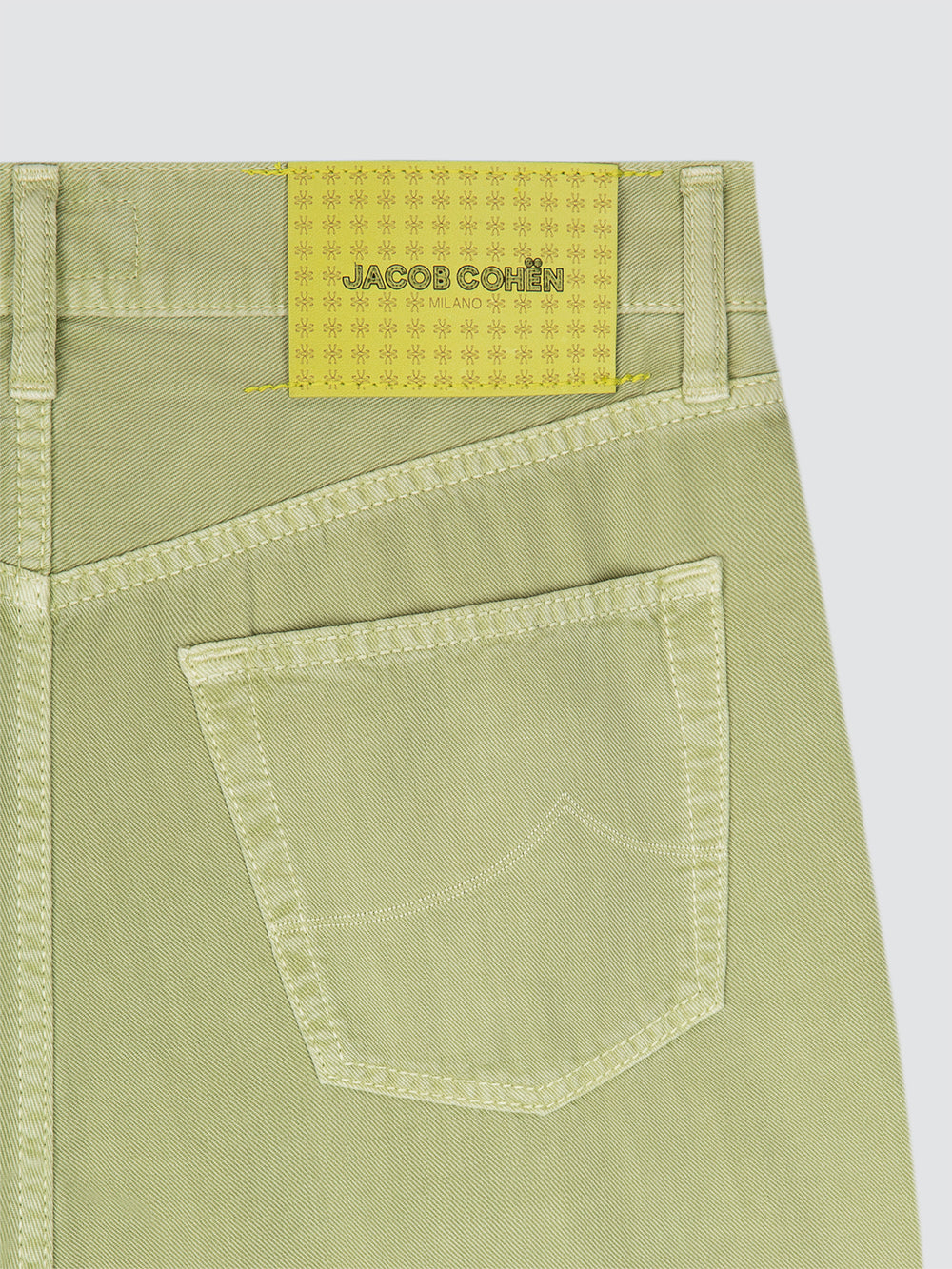 Edo Pantalón de corte recto verde salvia | Luxury Denim