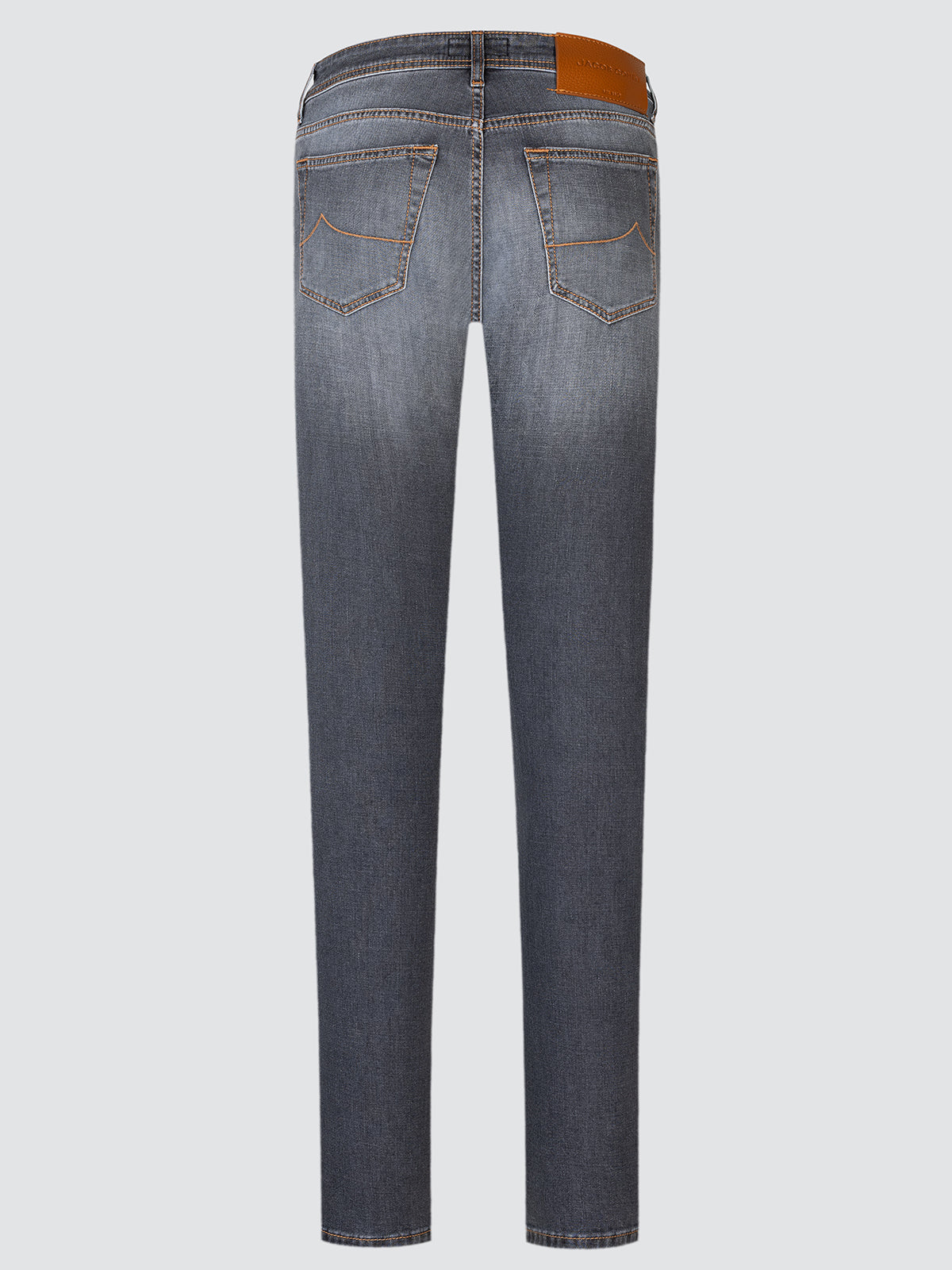 back view grey jeans on a white background