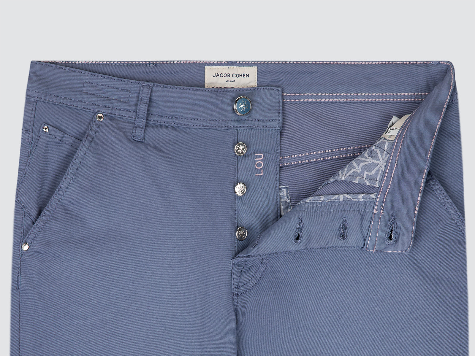 Lou bleu colonial en coton stretch lyocell