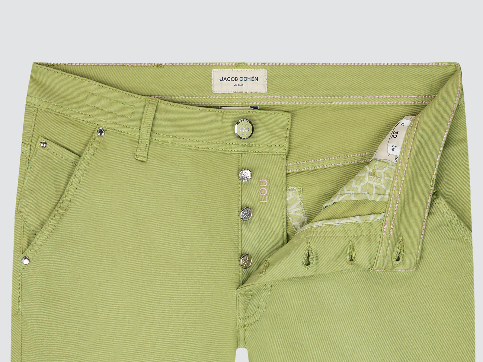 Lou Bermuda coton stretch lyocell vert sauge