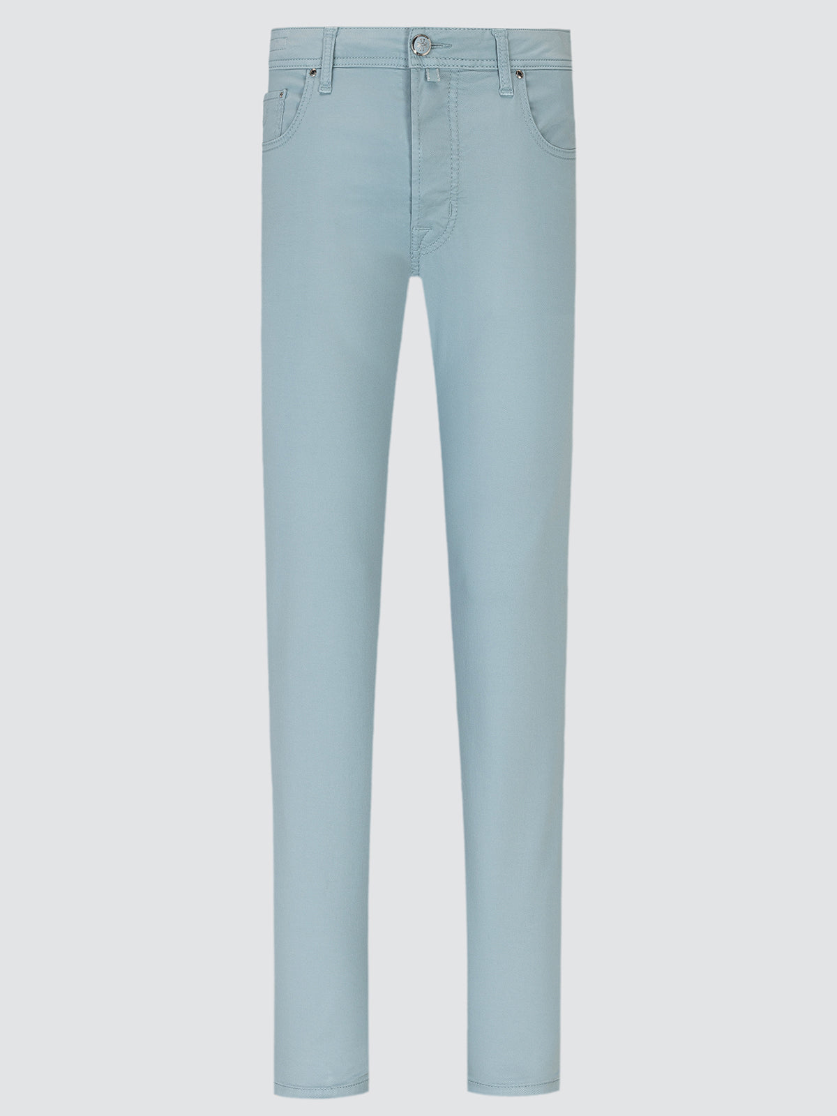 Light blue jeans on a white background