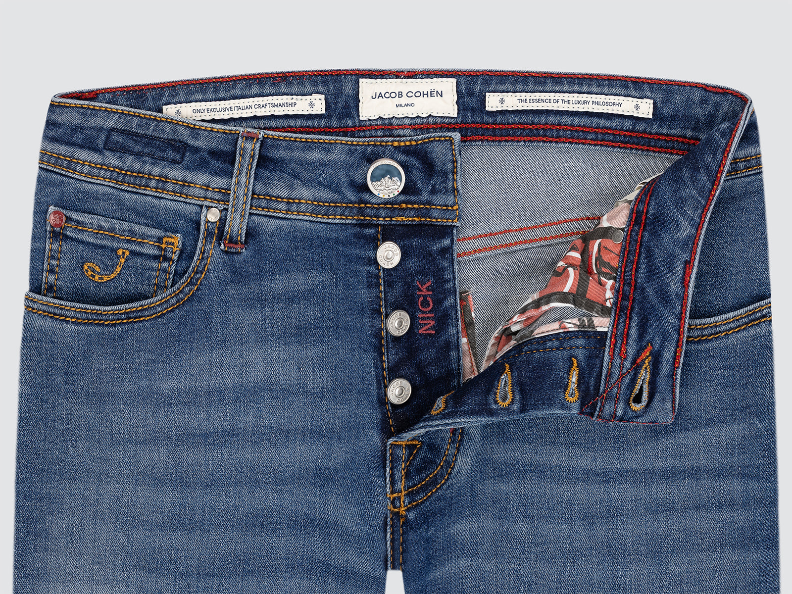 Nick 5-pocket slim jeans mediumblauw power stretch denim