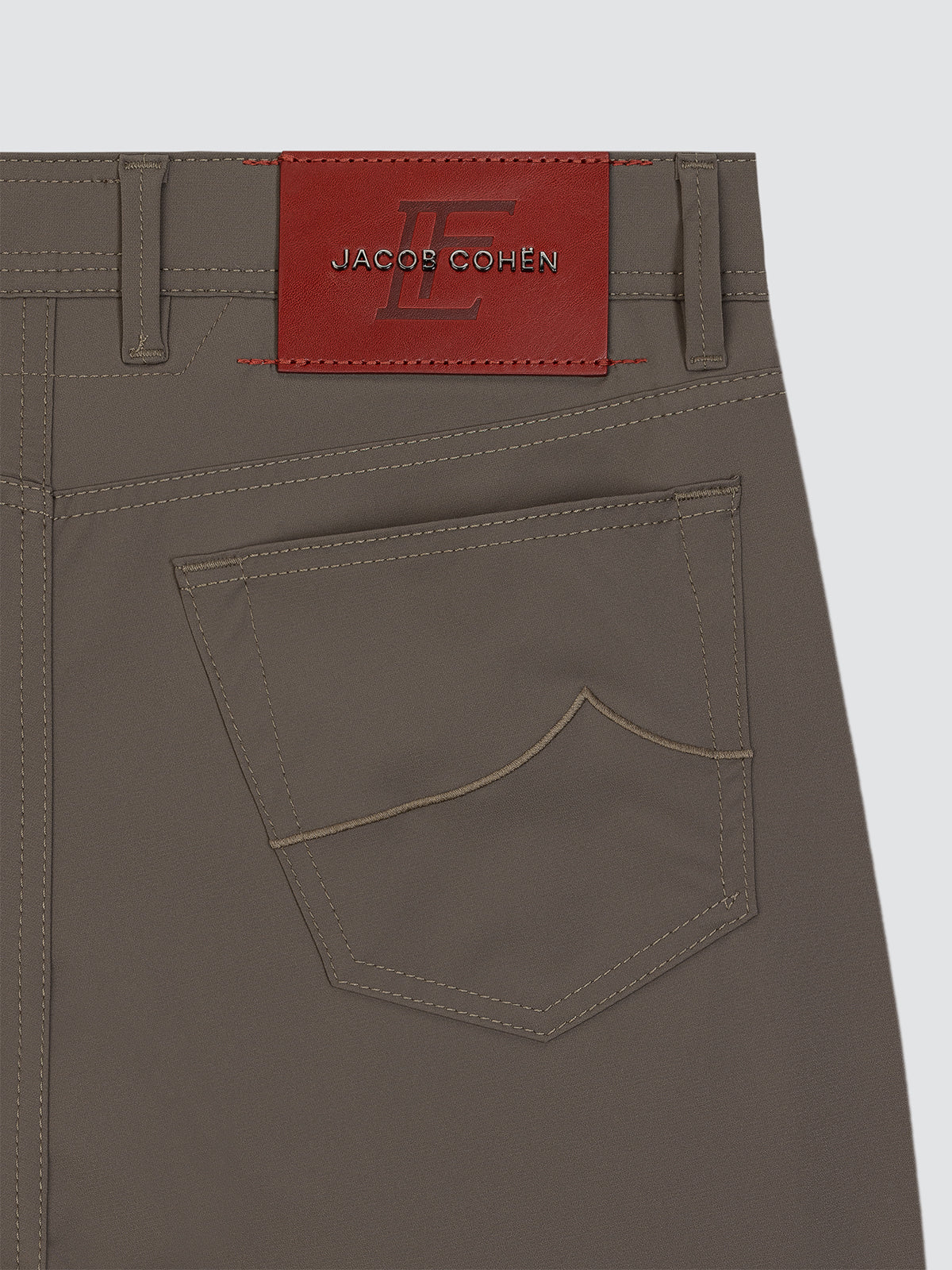 Luis Figo Jacob Cohën pants in microfibre brown back view
