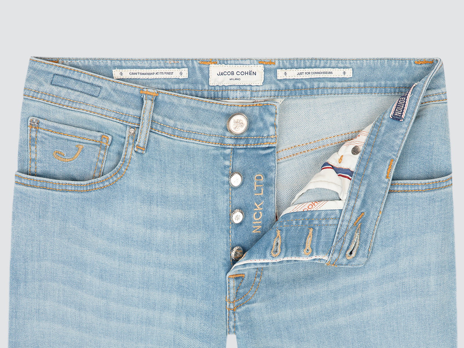 Nick limited edition Slim Jeans in mediumblauwe stretch