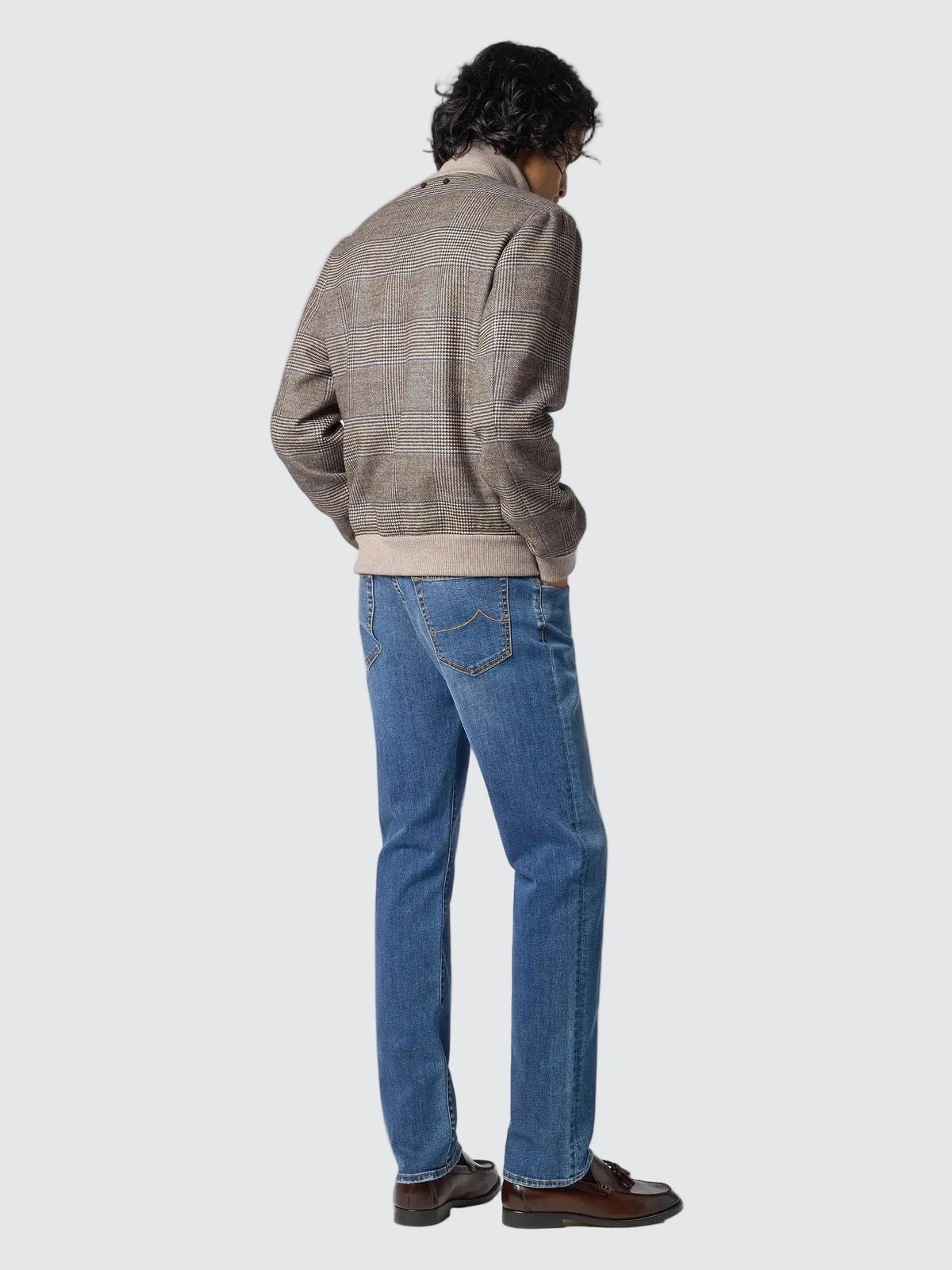 Jasje van Vitale Barberis Canonico-flanel met Prince of Wales-ruit