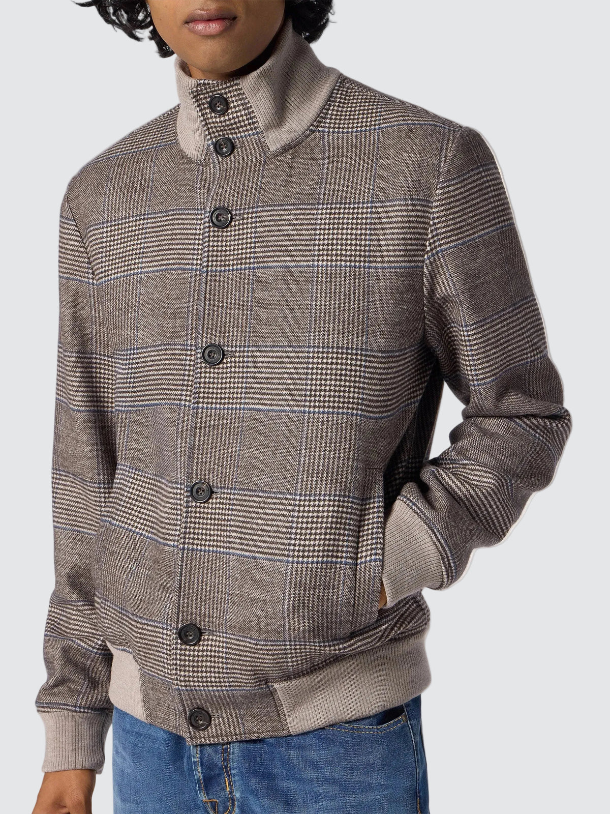 Jasje van Vitale Barberis Canonico-flanel met Prince of Wales-ruit