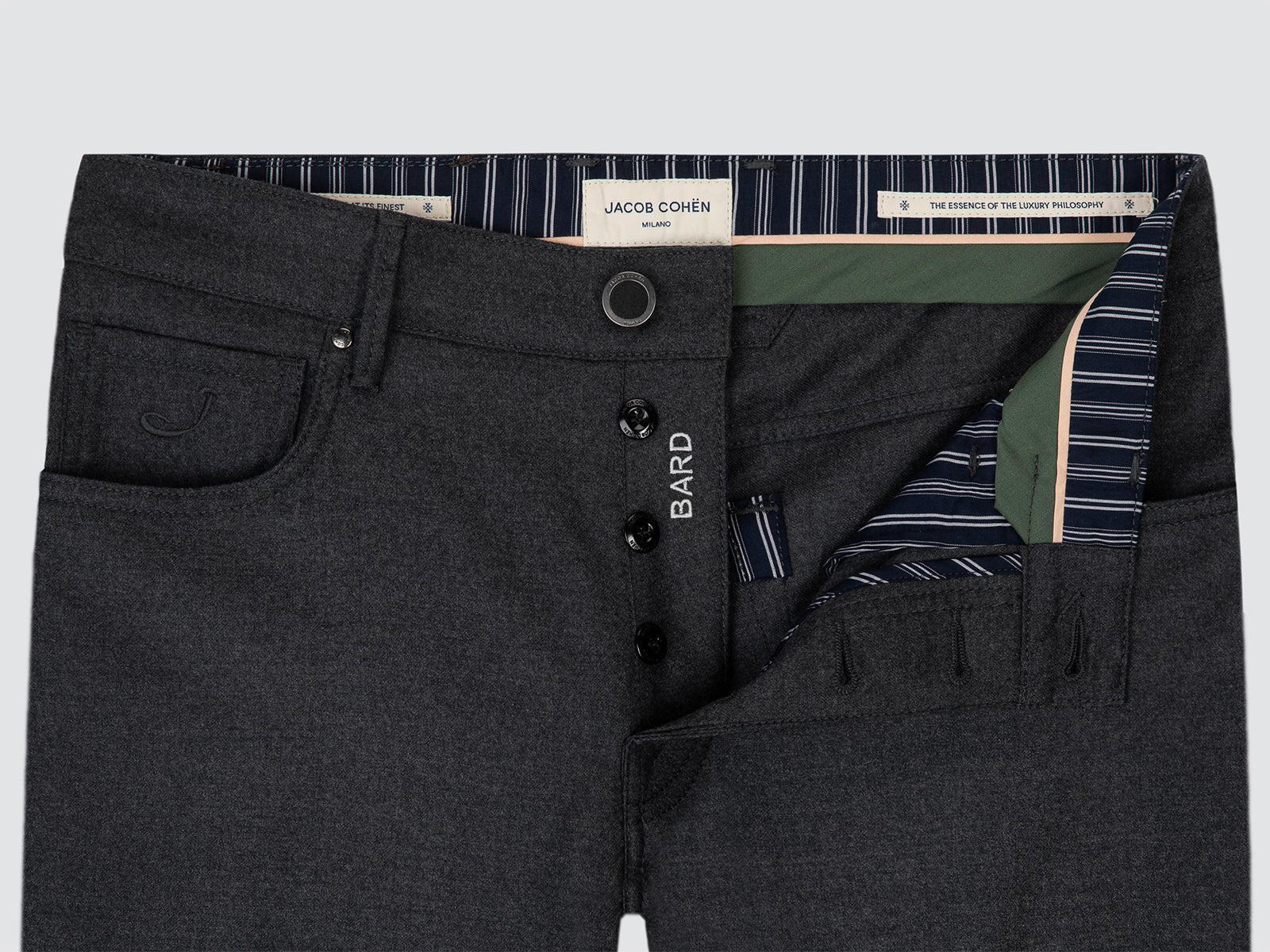 Bard - Bequeme Flanellhose in Dunkelgrau