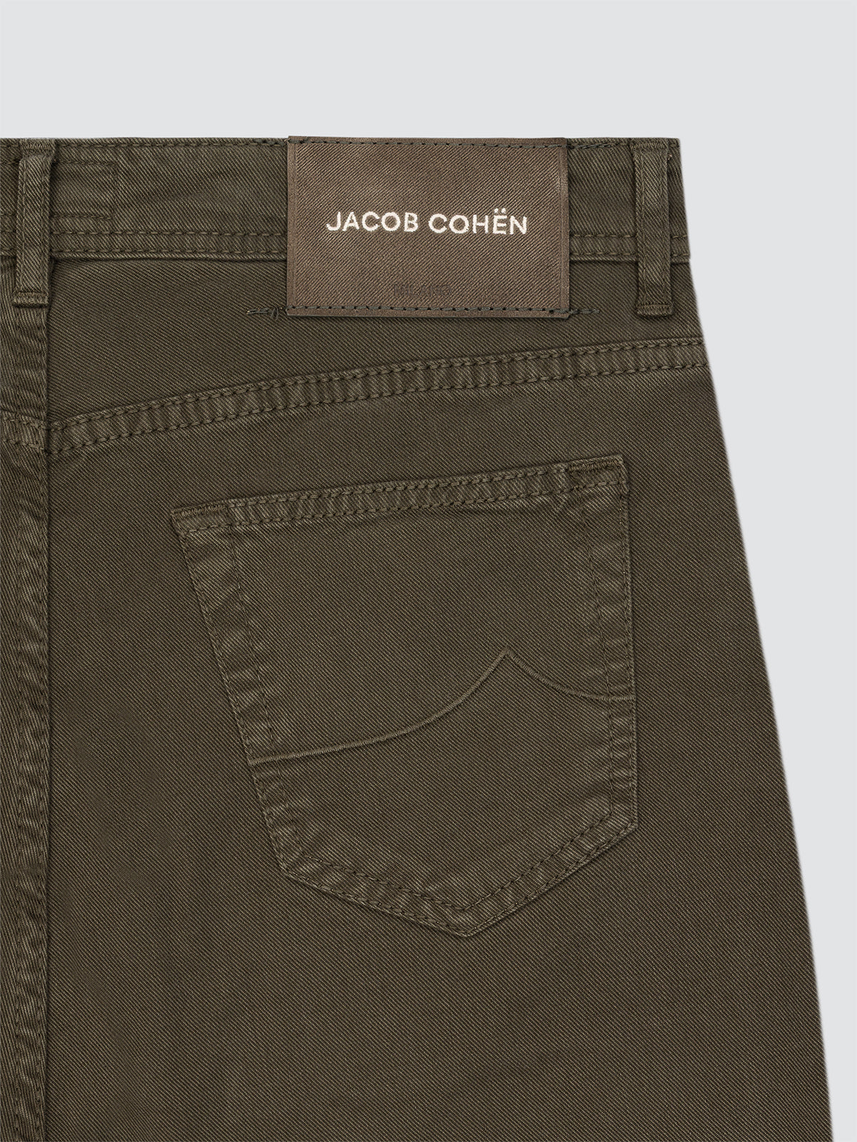 Bard 5-pocket trousers Olive green stretch cotton lyocell twill