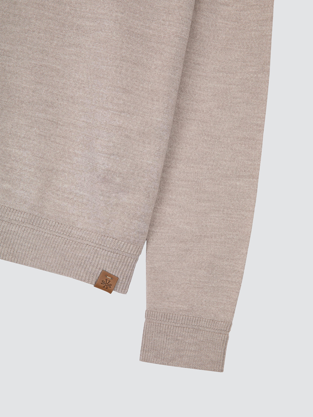 Wool and Silk Crew Neck Jumper Light Beige