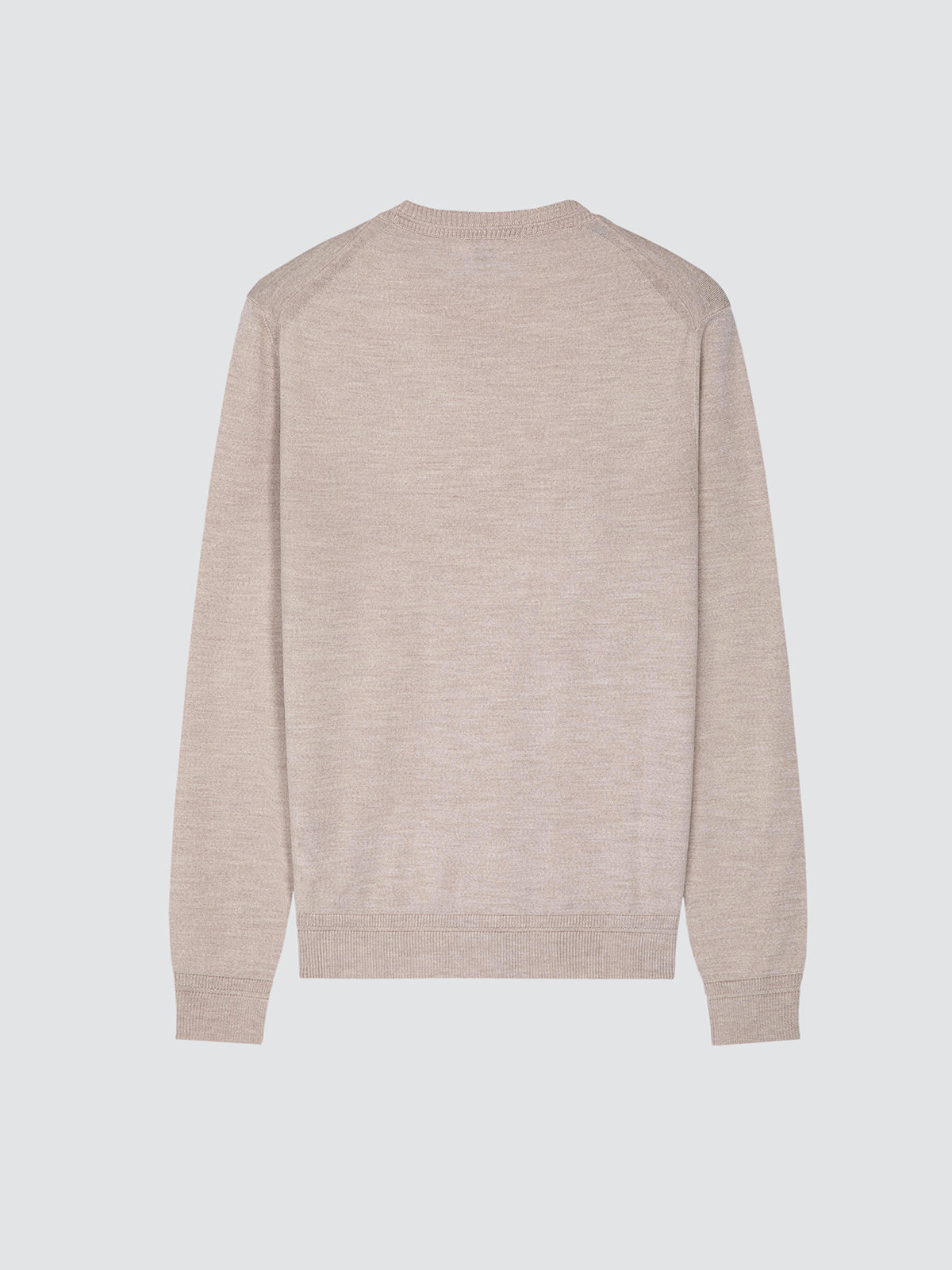 kasjmier & zijde trui met ronde hals lichtbeige
