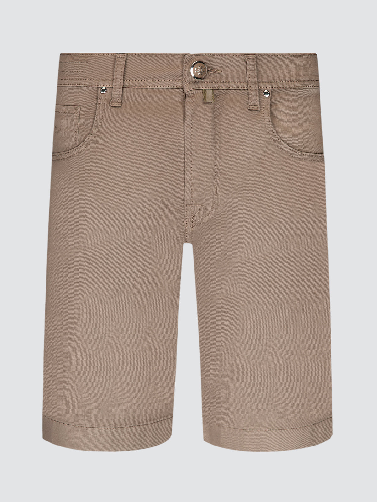 Brown Nicolas shorts on a light gray background