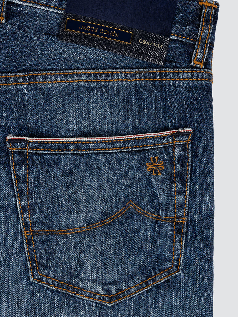Edo LTD Regular straight Jeans in Mid Blue Selvedge Denim
