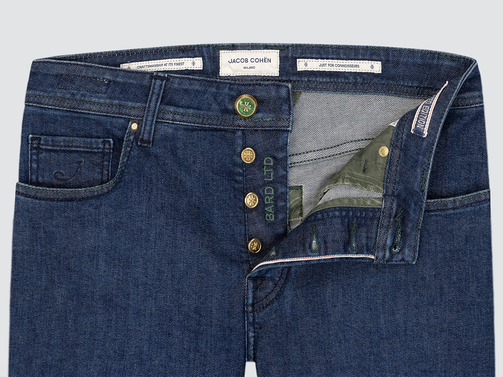 Bard LTD Regular-Slim Jeans Dunkelblauer Stretch-Selvedge-Denim