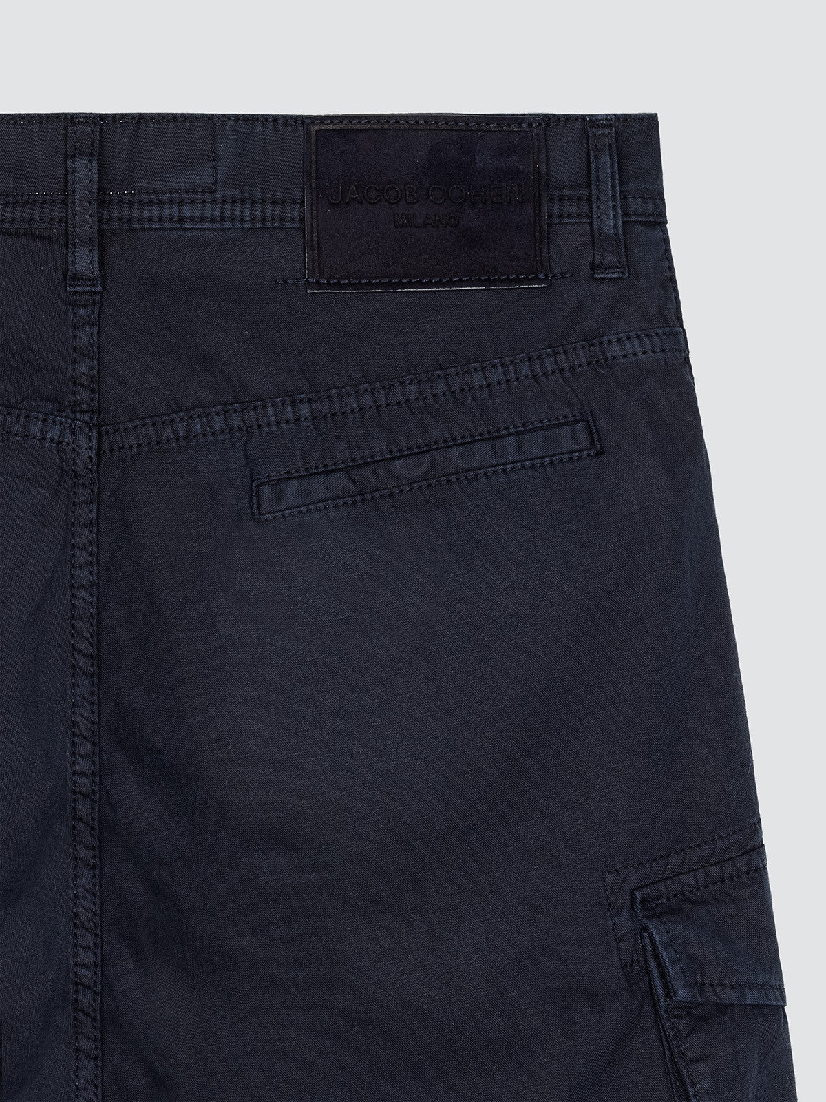 LIAM BLUE COTTON AND LINEN TWILL SHORTS