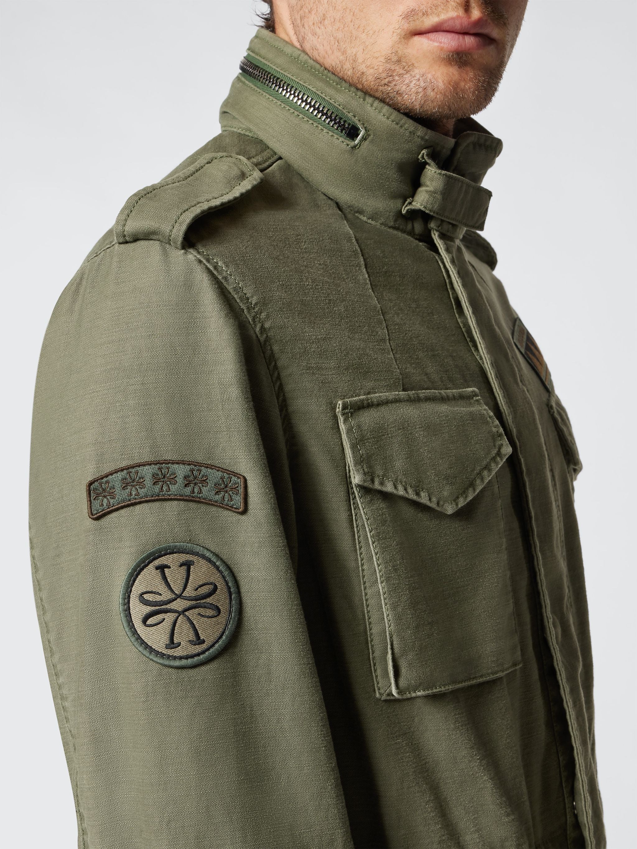 GREEN COTTON MILITARY FIELD JACKET