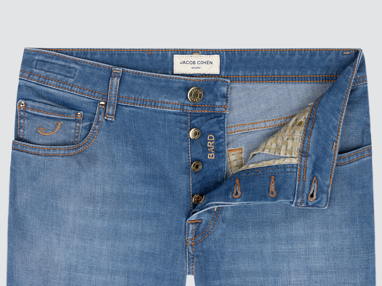 Bard Regular-Slim Jeans in Mittelblau Super Stretch