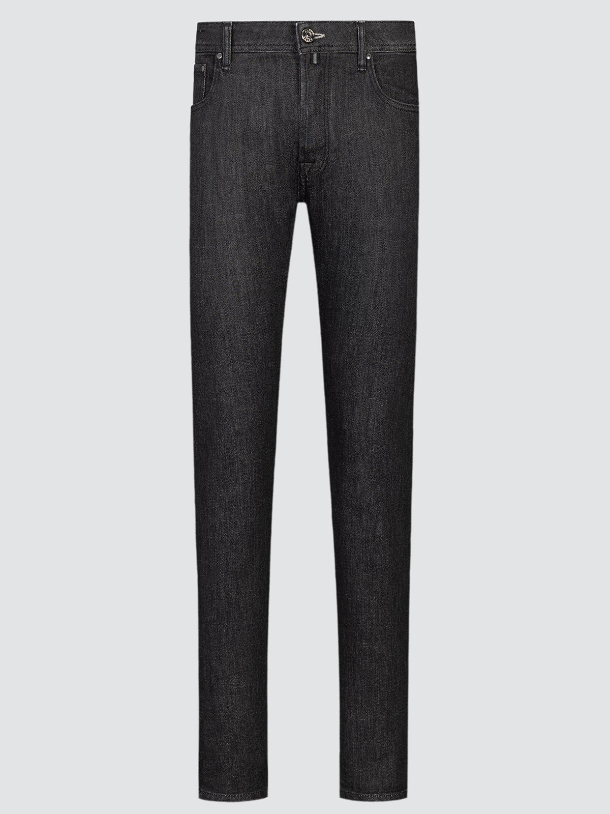 Black jeans on a light gray background