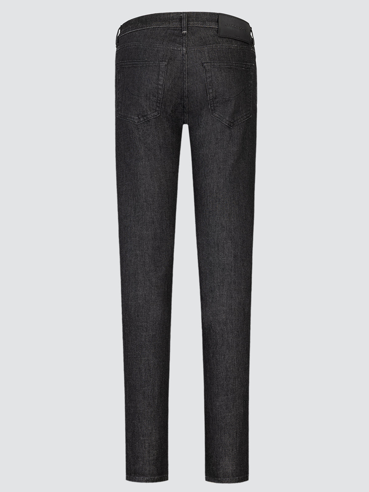 Black jeans on a light gray background