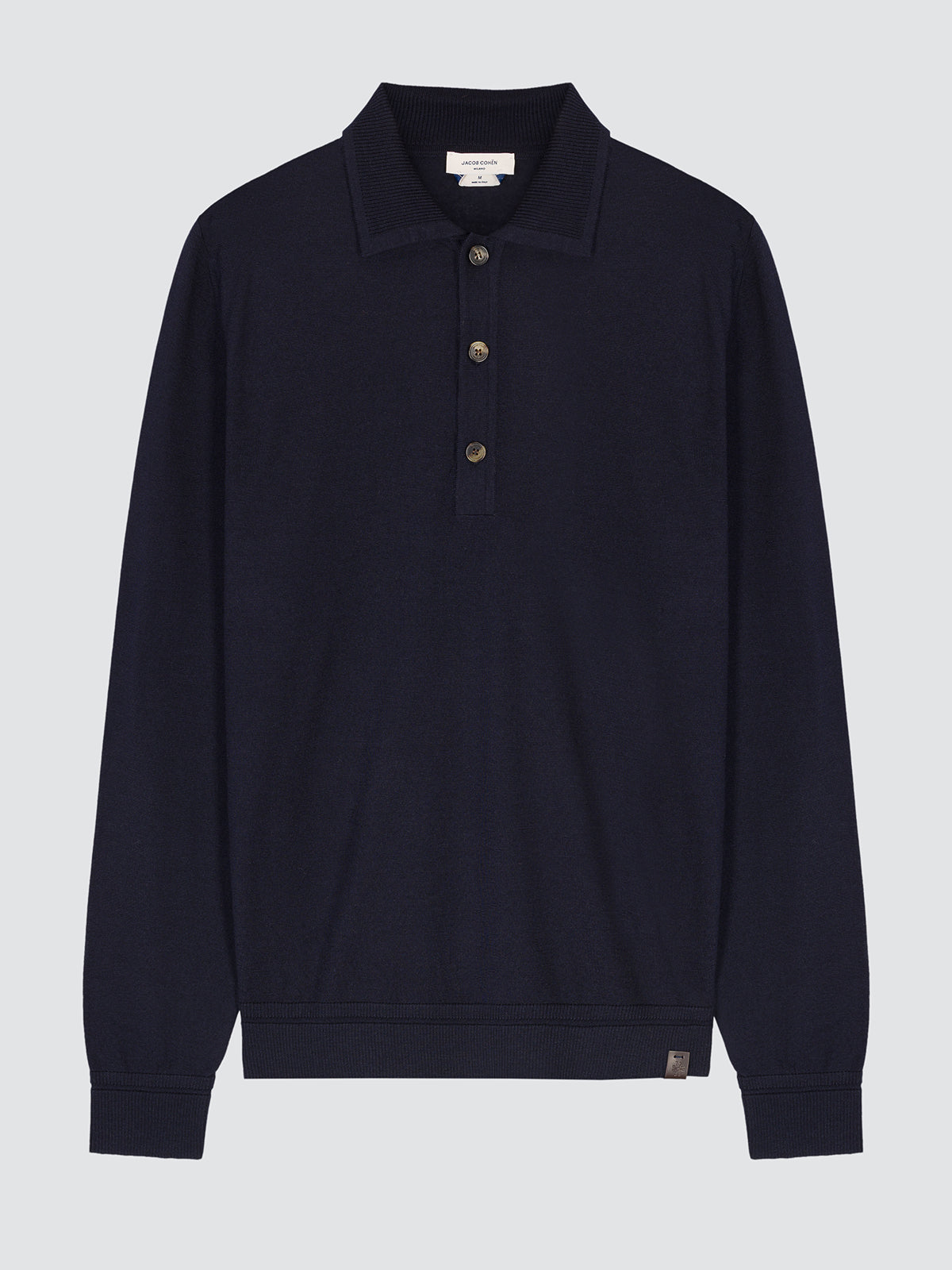 Langarm-Poloshirt aus Wolle und Seide